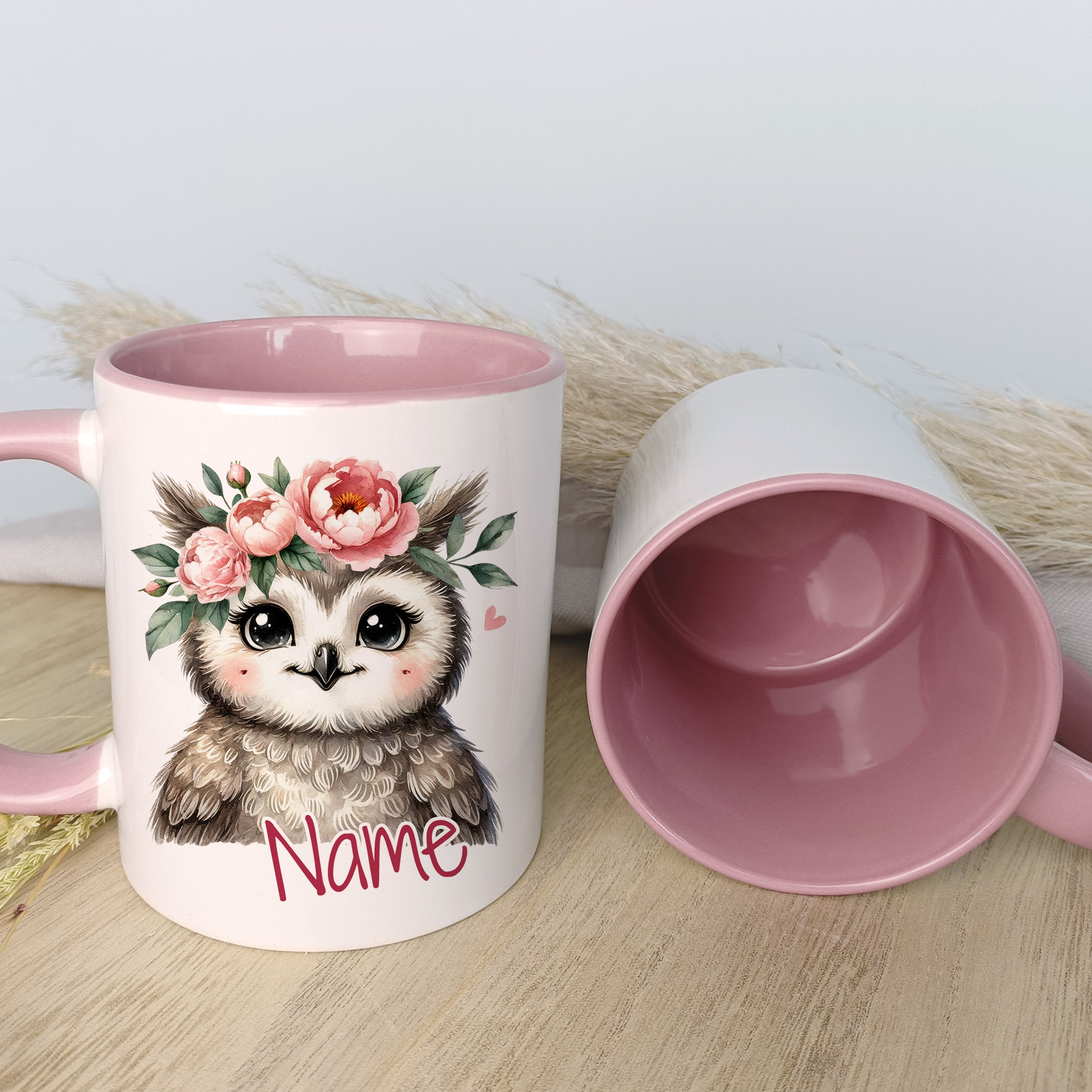 Tasse Eule mit Rosen