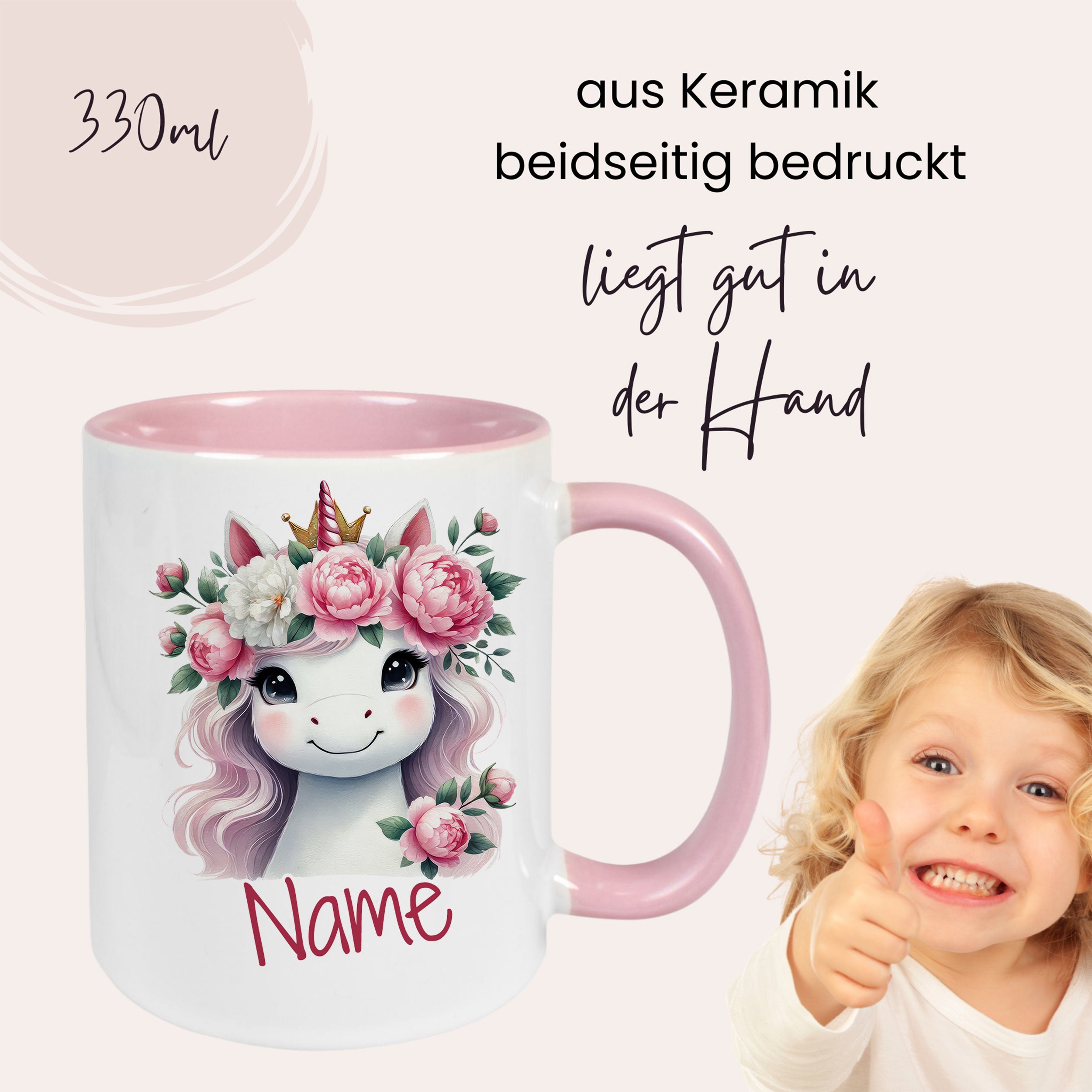 Personalisierte Tasse Einhorn