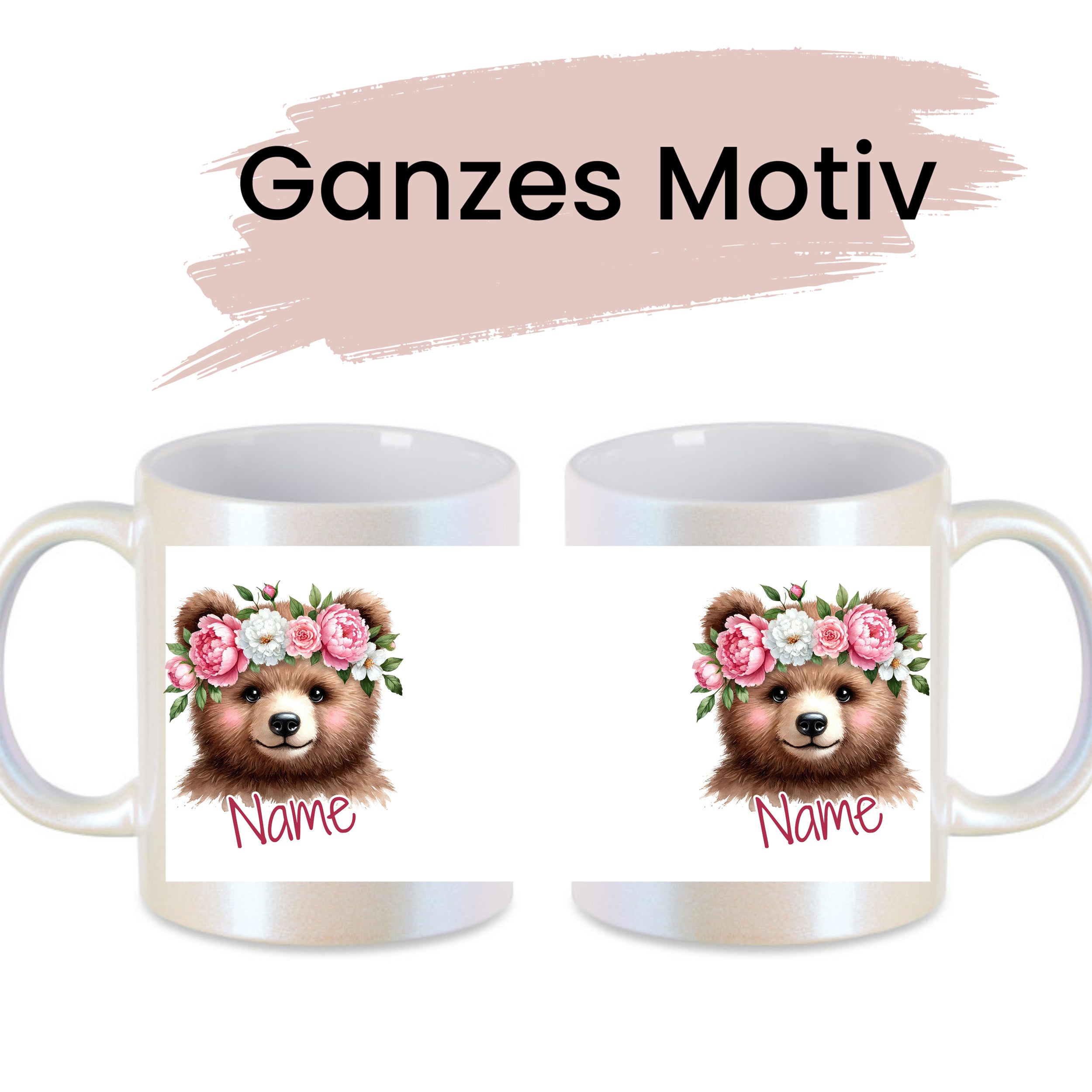 Tasse Bär mit Blumen