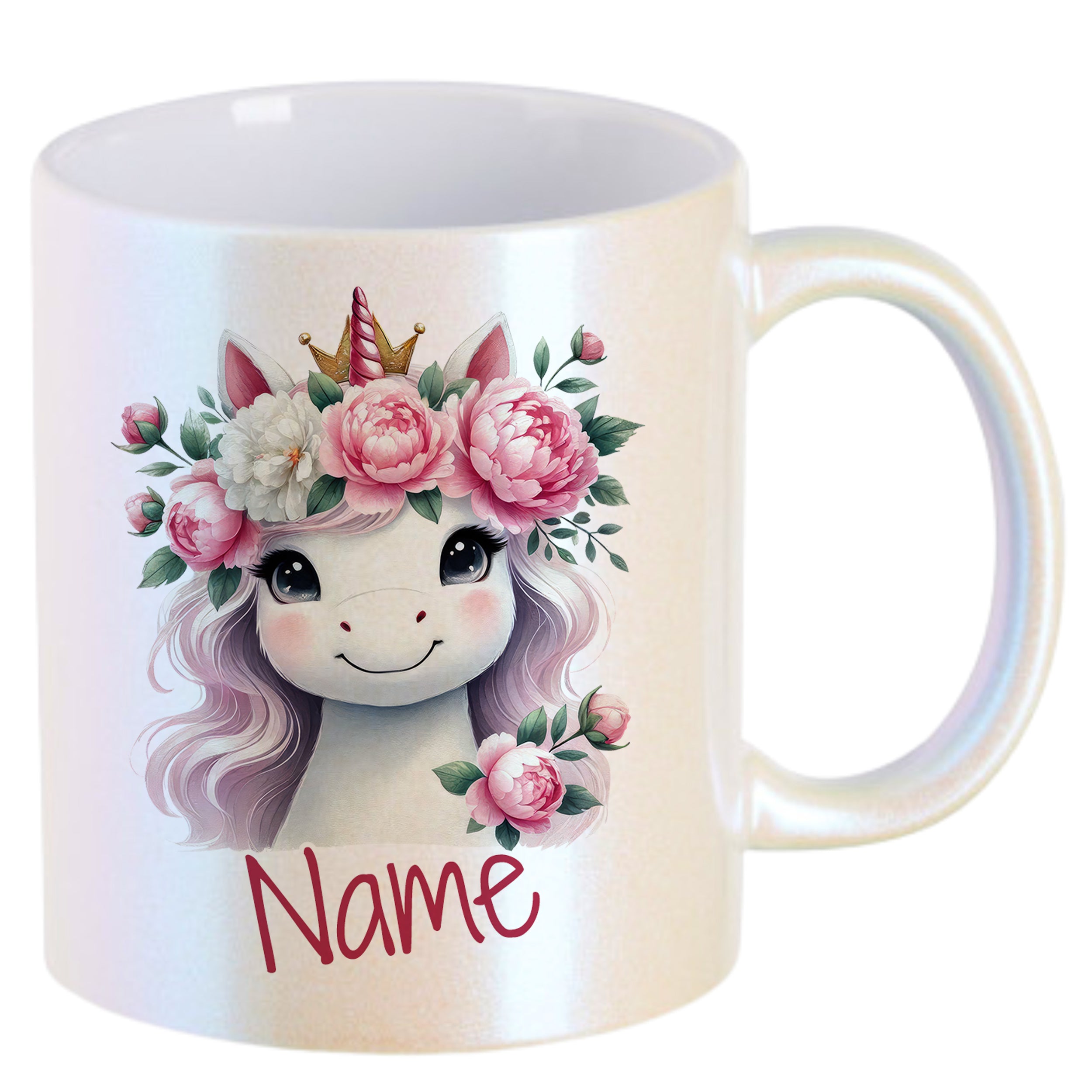 Tasse Einhorn mit Blumen