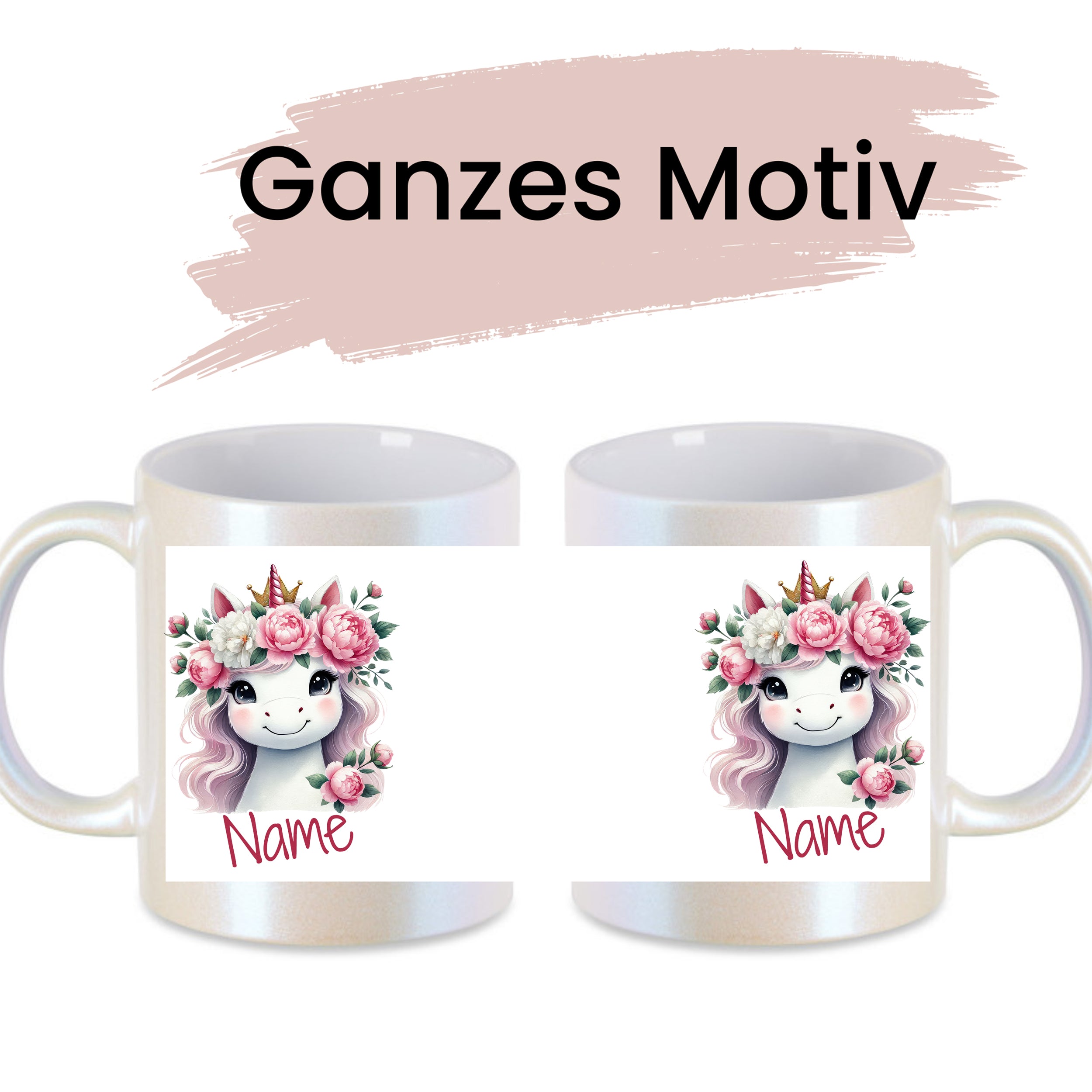 Tasse Einhorn mit Blumen