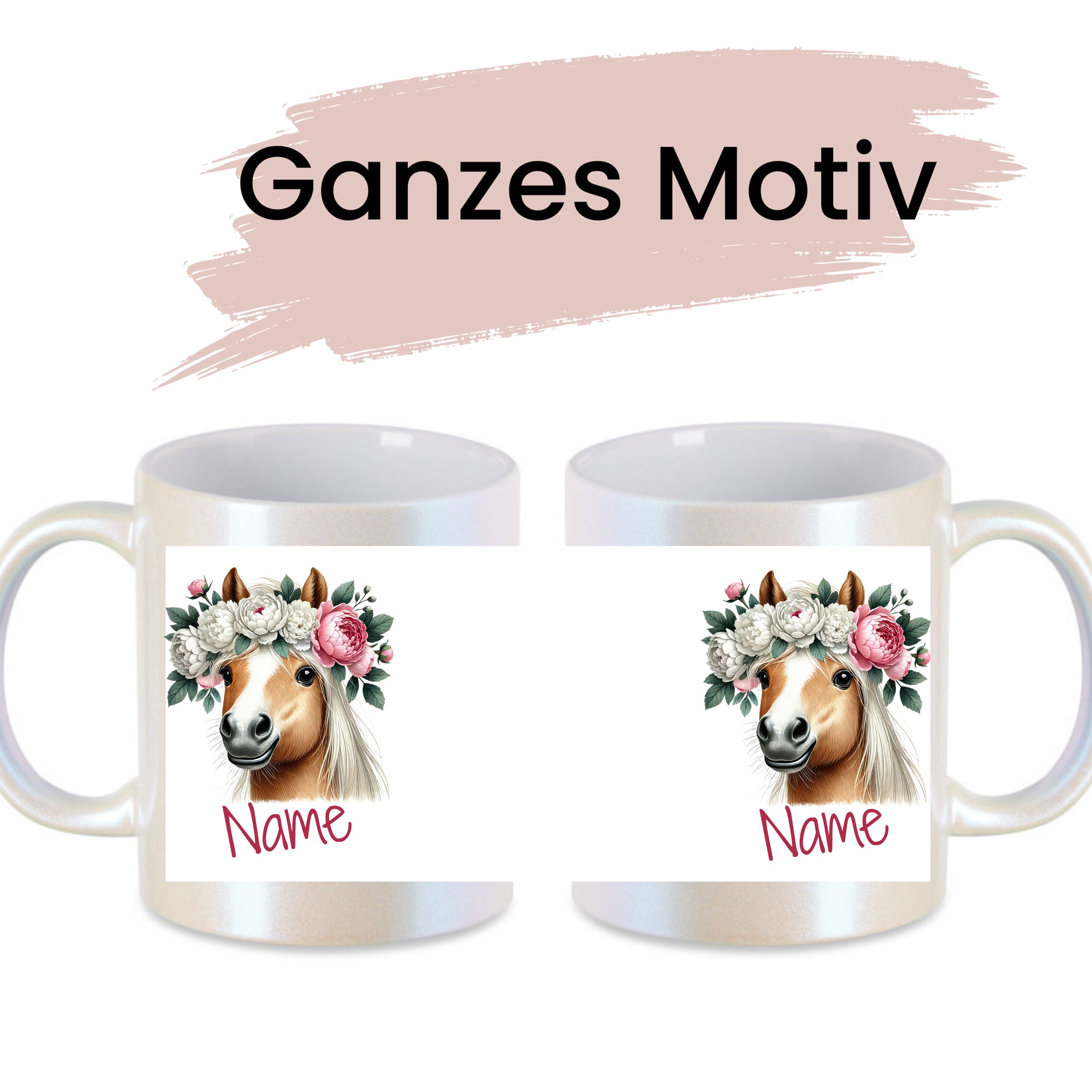 Tasse Pferd mit Blumen