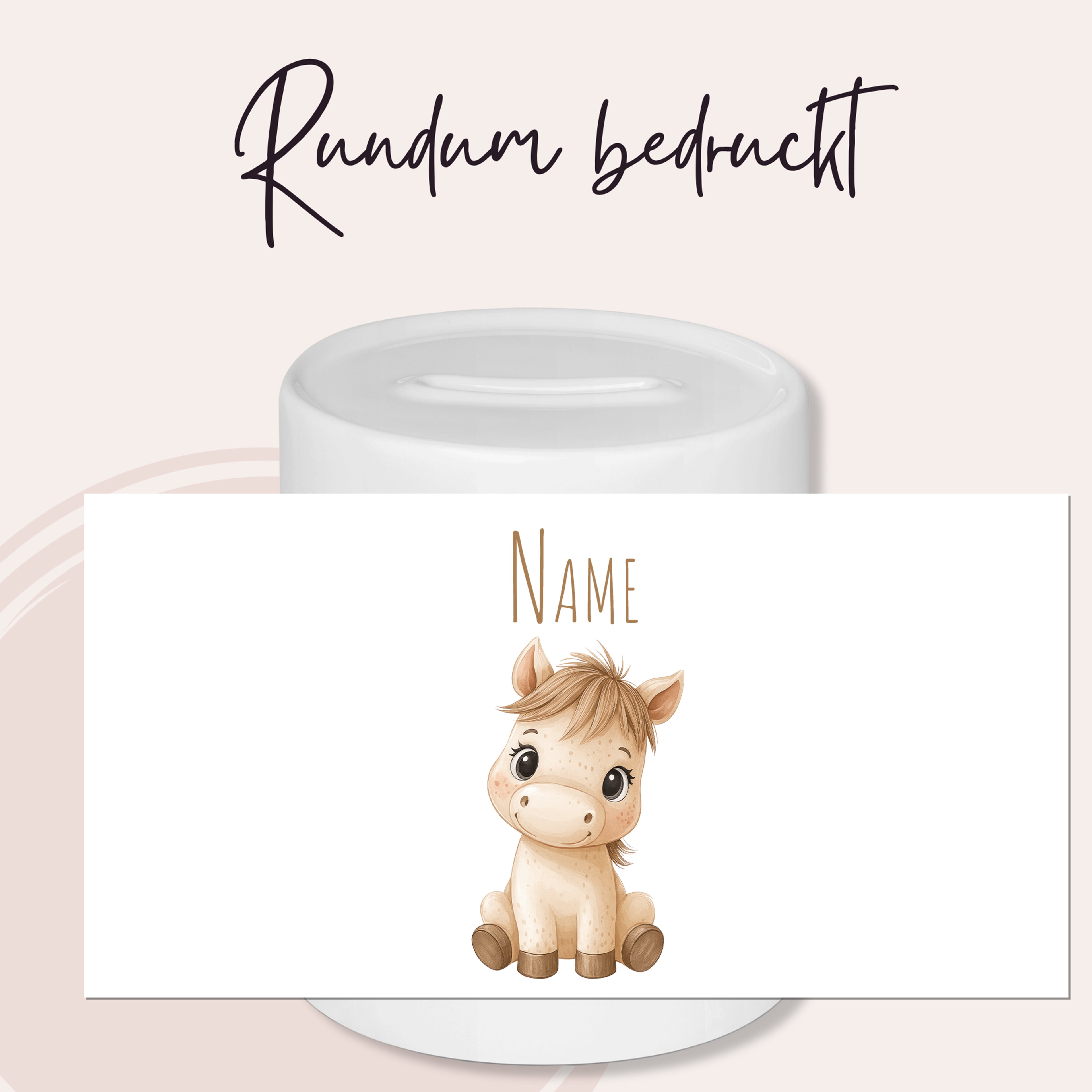 Spardose mit Pferdemotiv