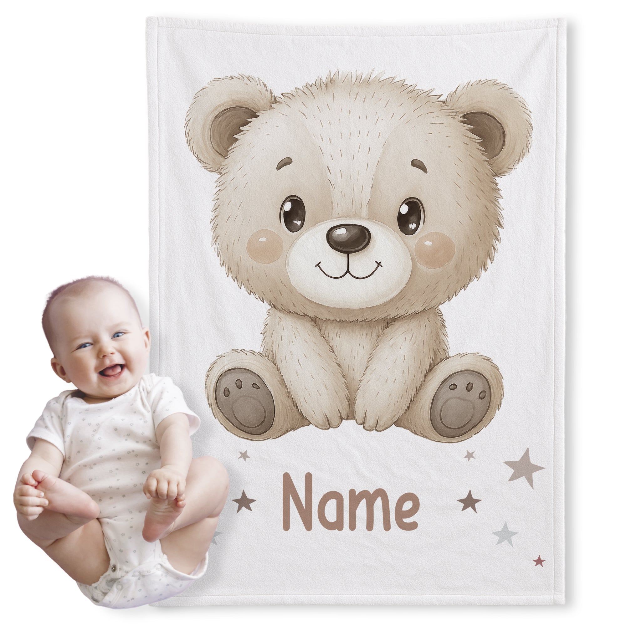 Babydecke mit süßem Bärenmotiv