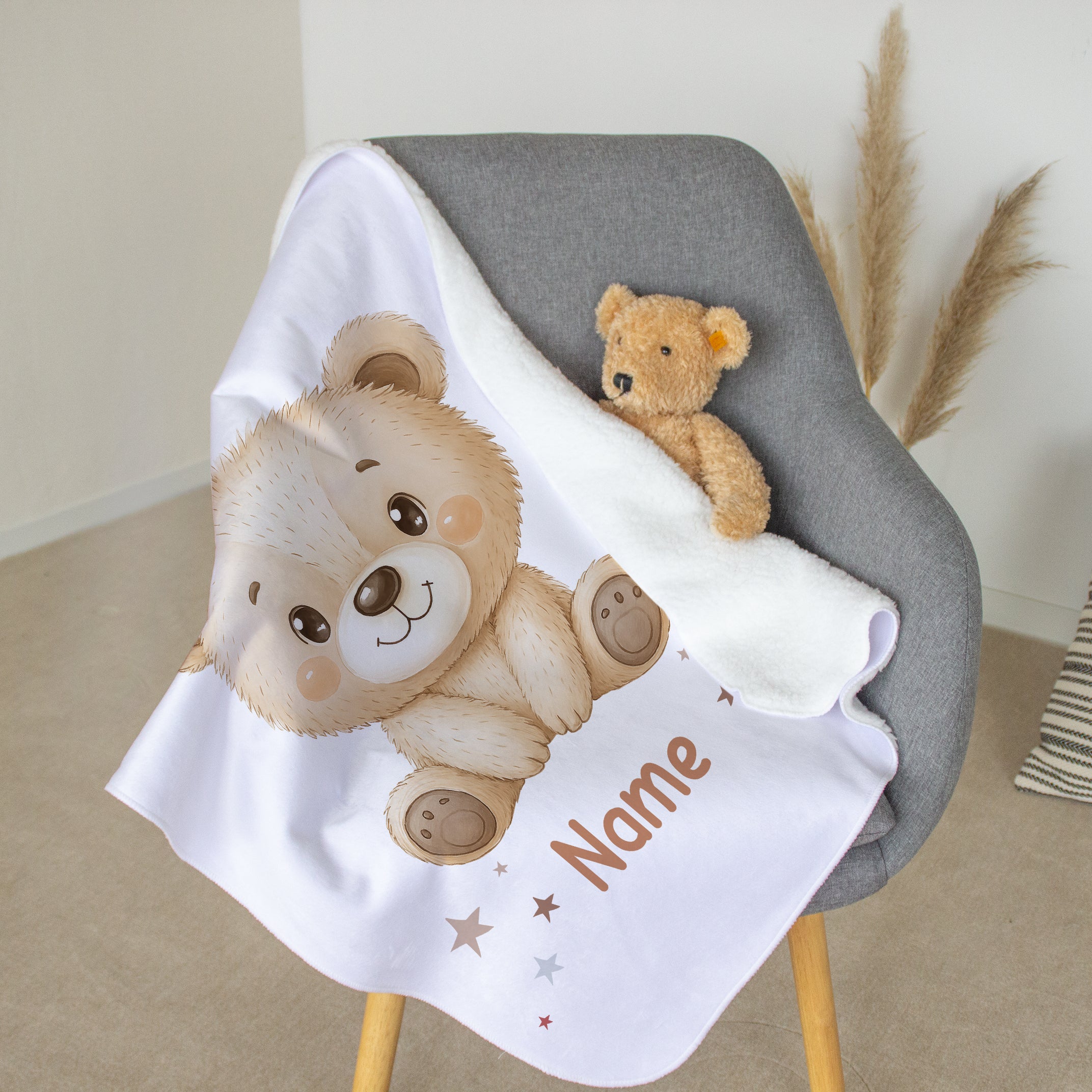Babydecke mit süßem Bärenmotiv