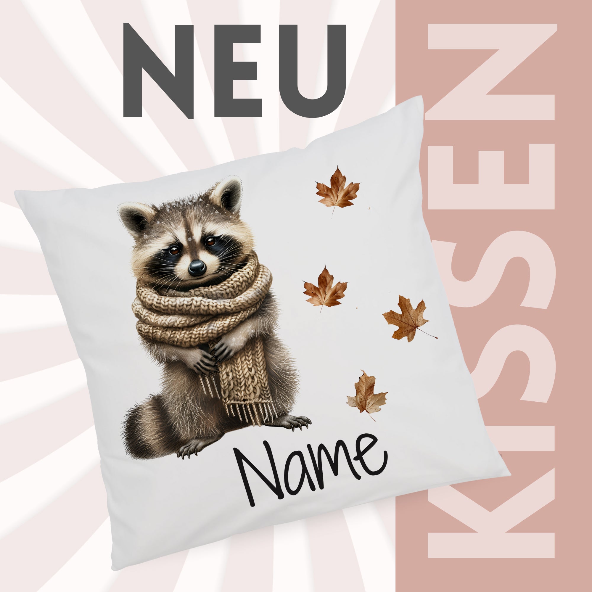 Kissenbezug Waschbär