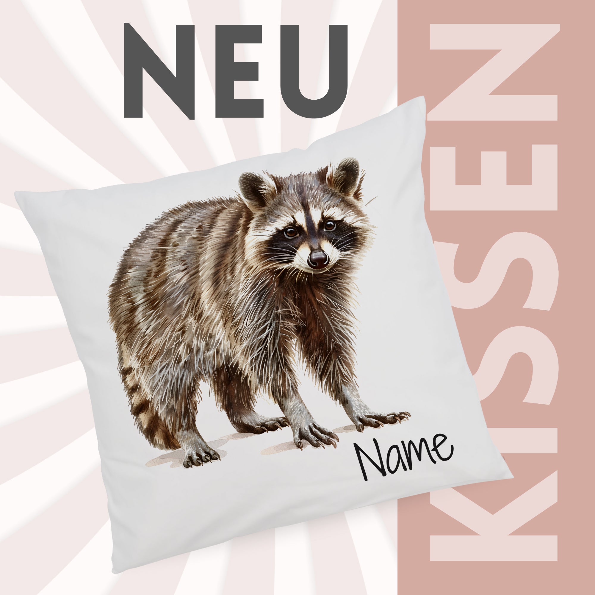 Kissenbezug Waschbär