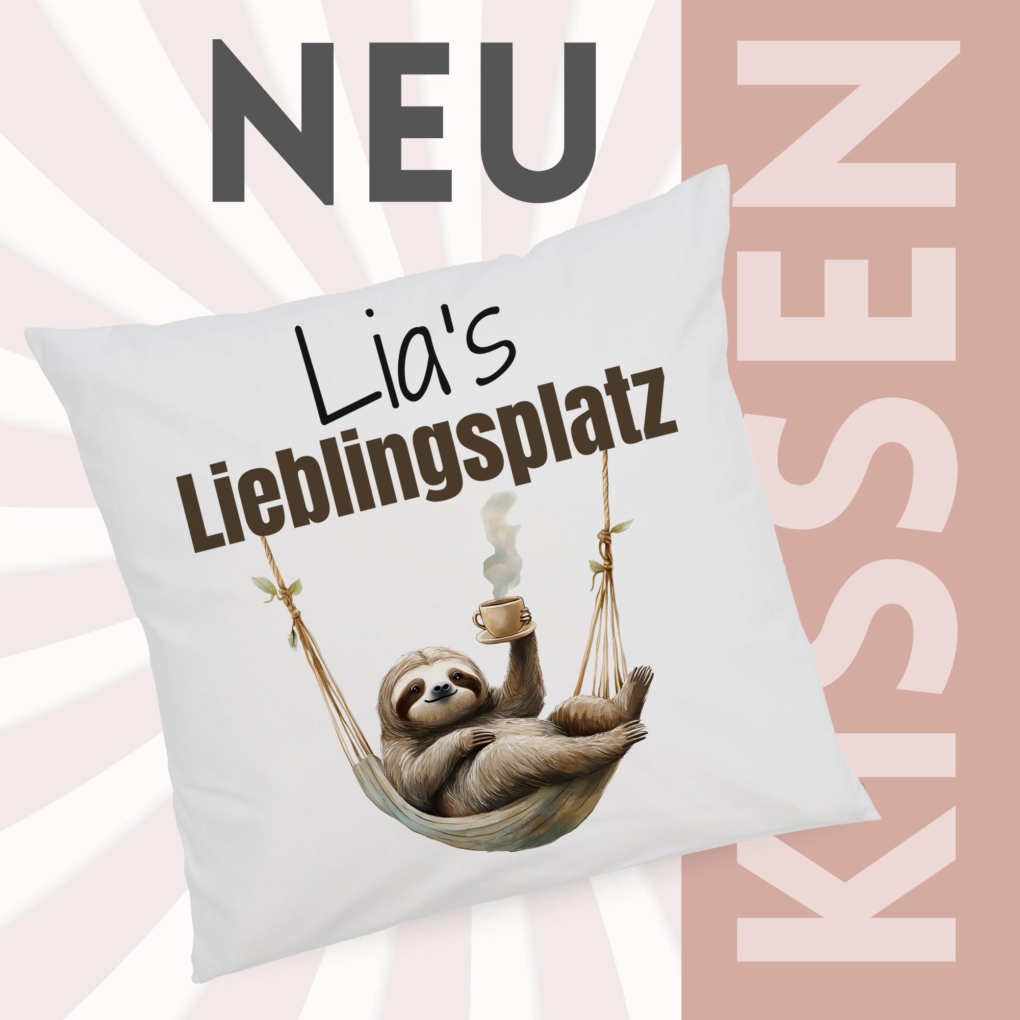 Kissenbezug Faultier Lieblingsplatz