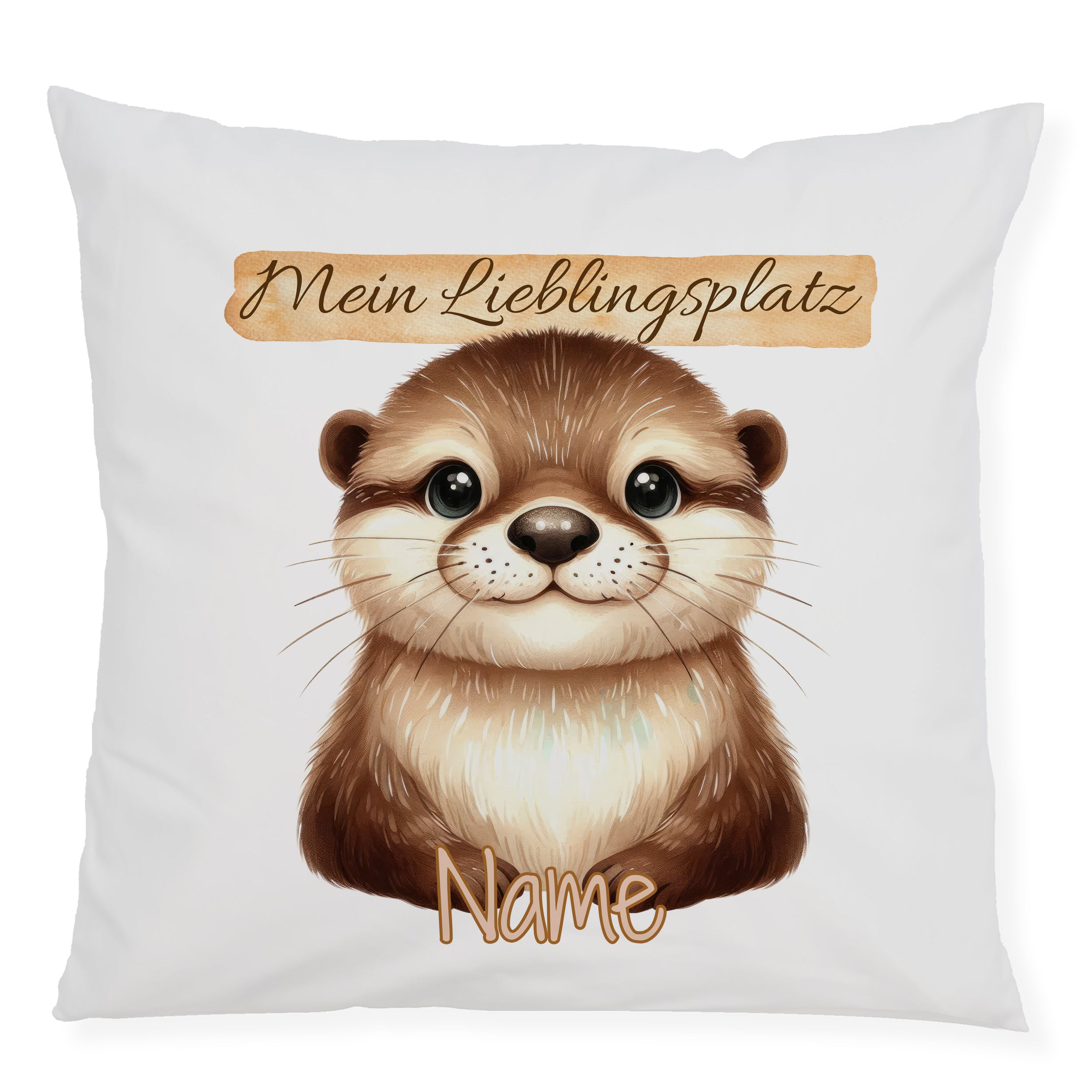 Kissenbezug mit Otter Lieblingsplatz