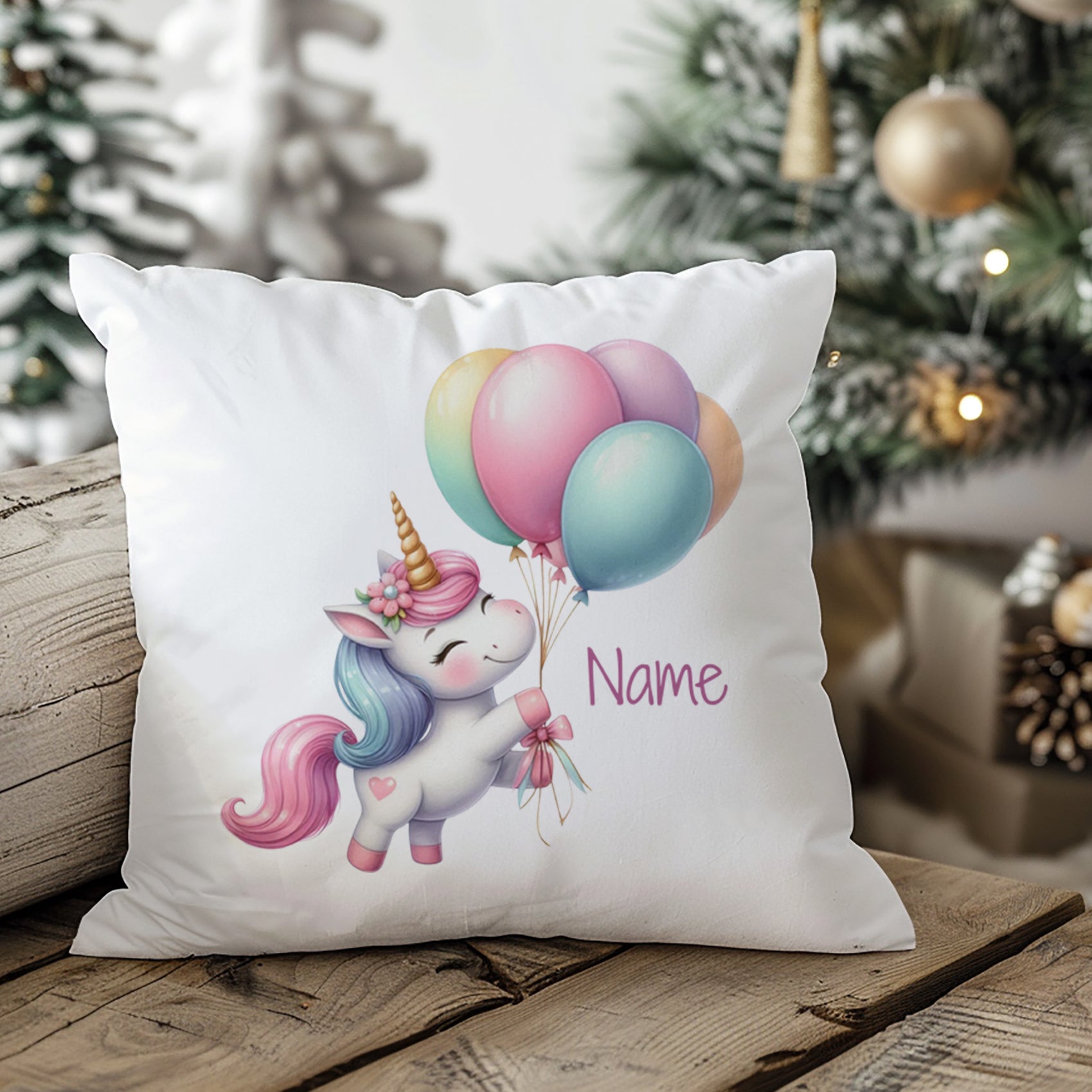 Kissenbezug Einhorn mit Ballons