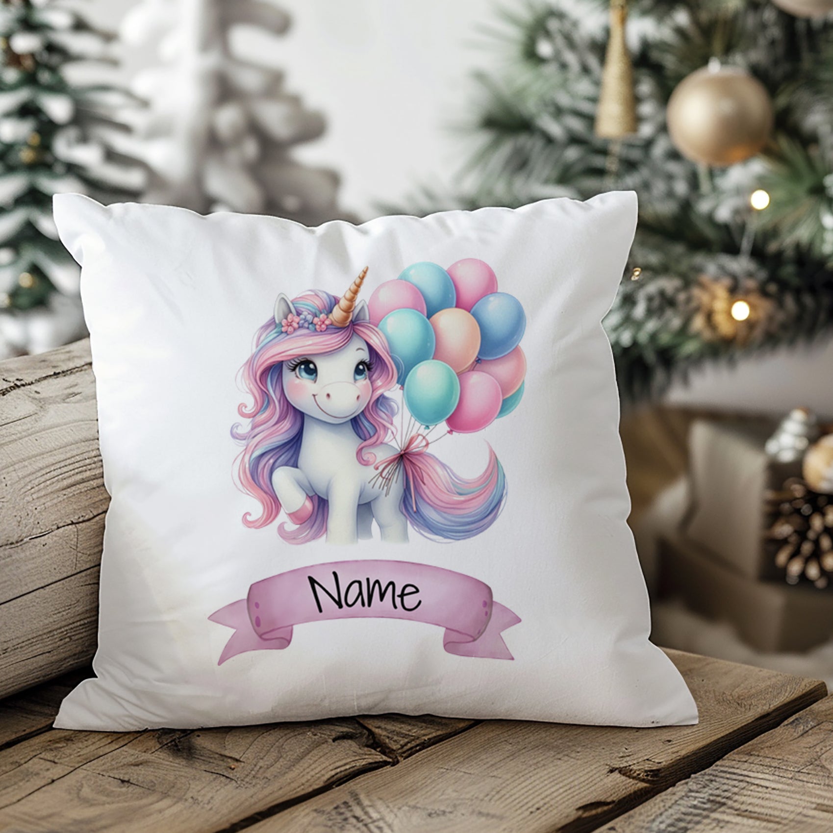 Kissenbezug Einhorn mit Ballons