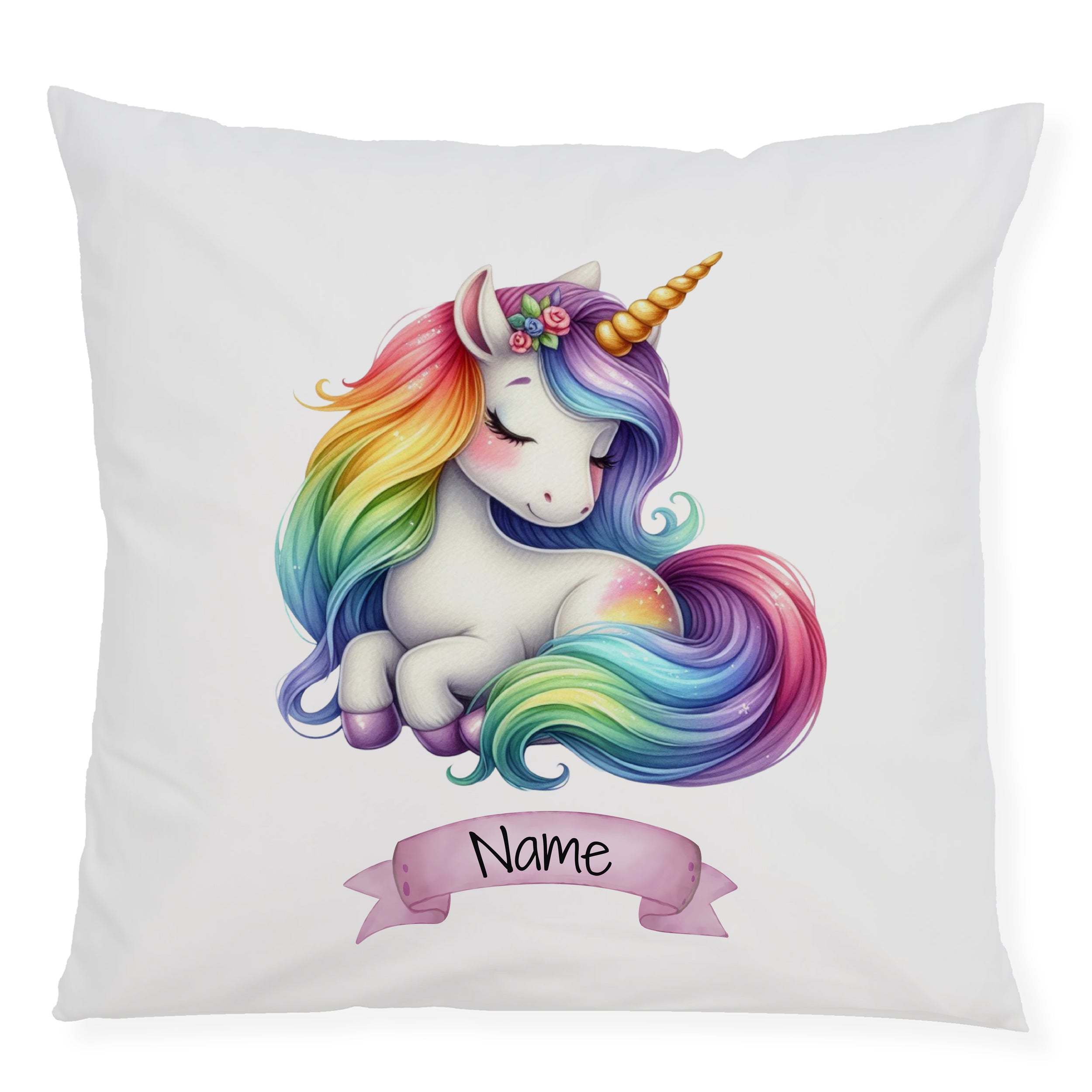 Kissenbezug Einhorn Regenbogen