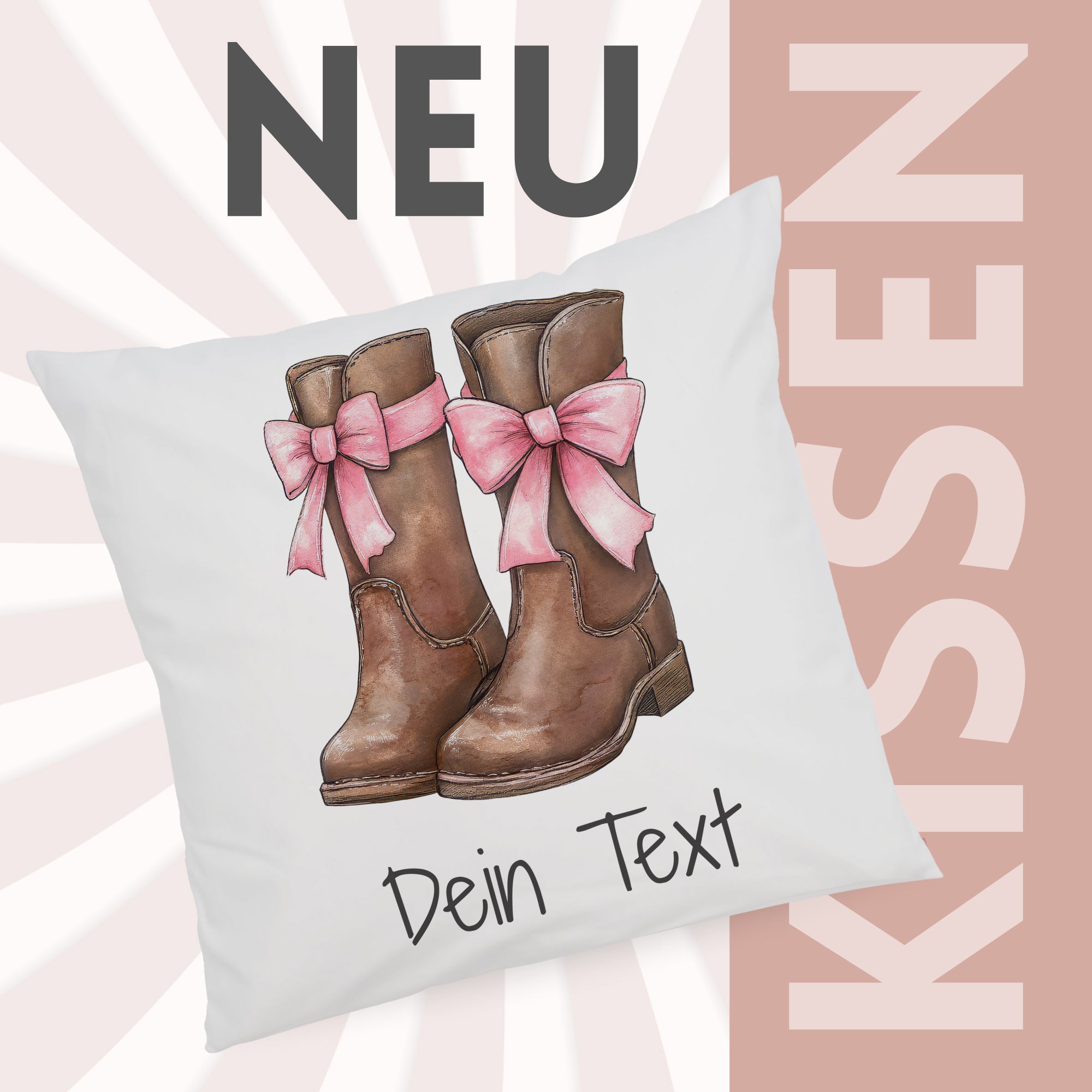 Kissenbezug mit Stiefeln
