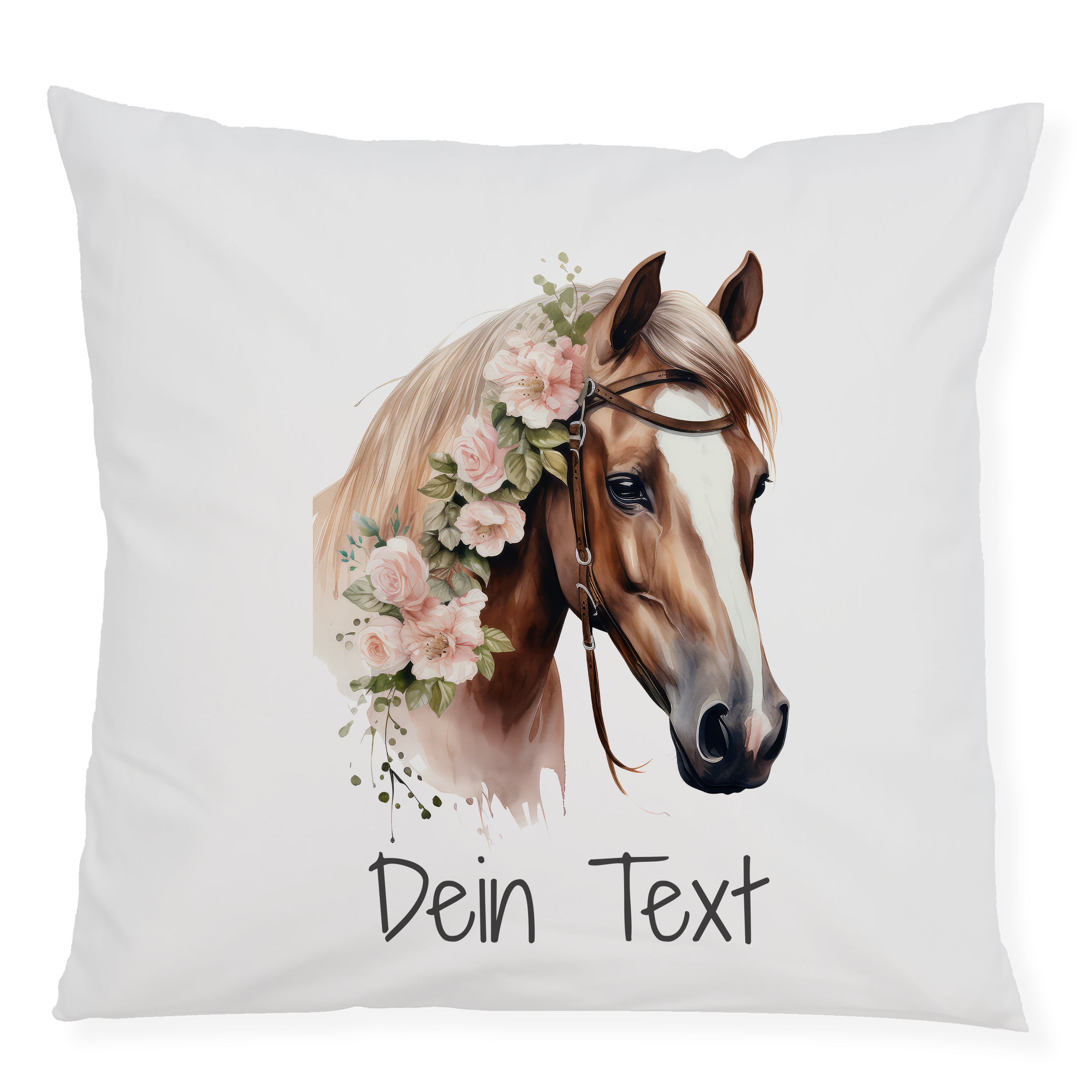 Kissenbezug Pferd mit Blumen