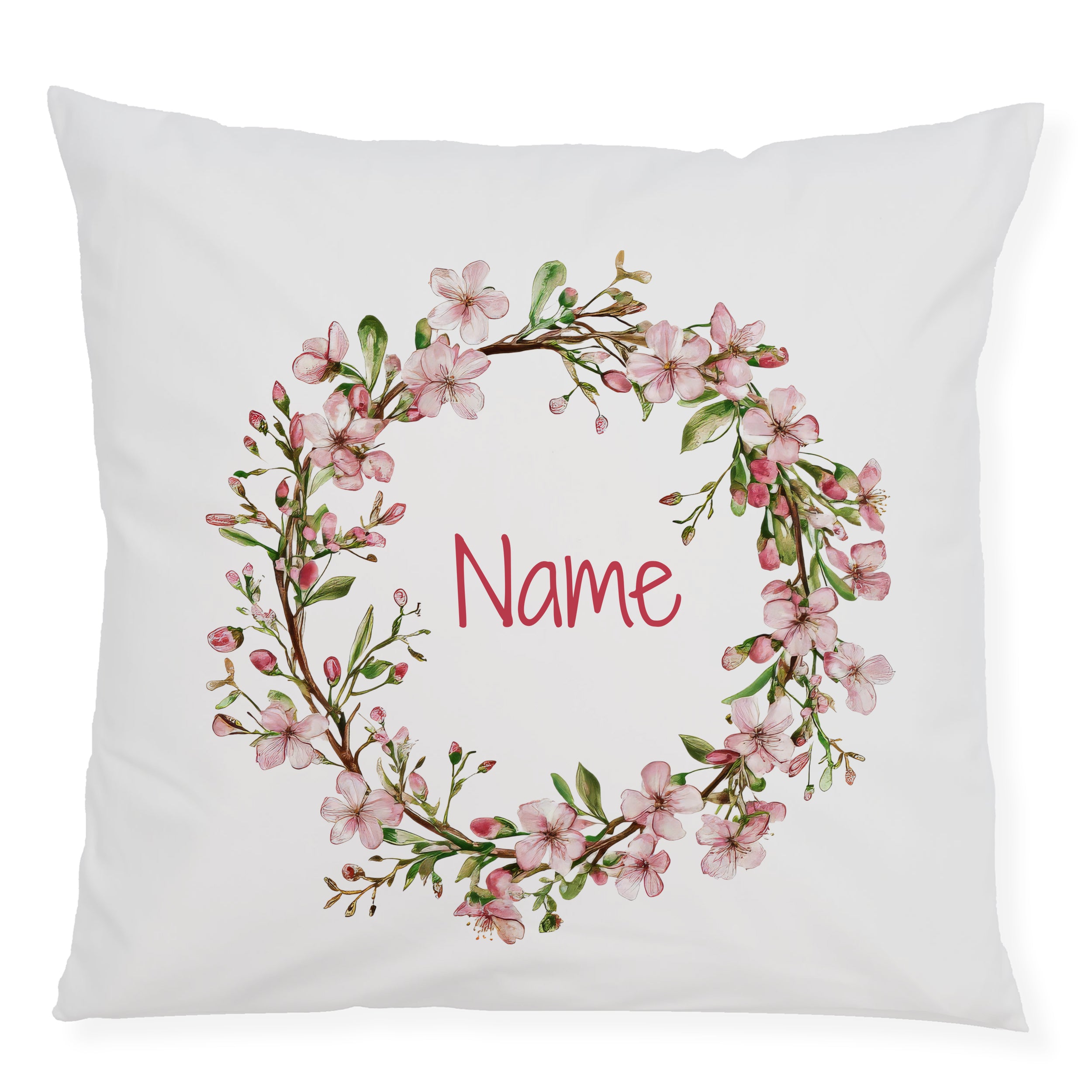 Kissenbezug mit Blumenkranz