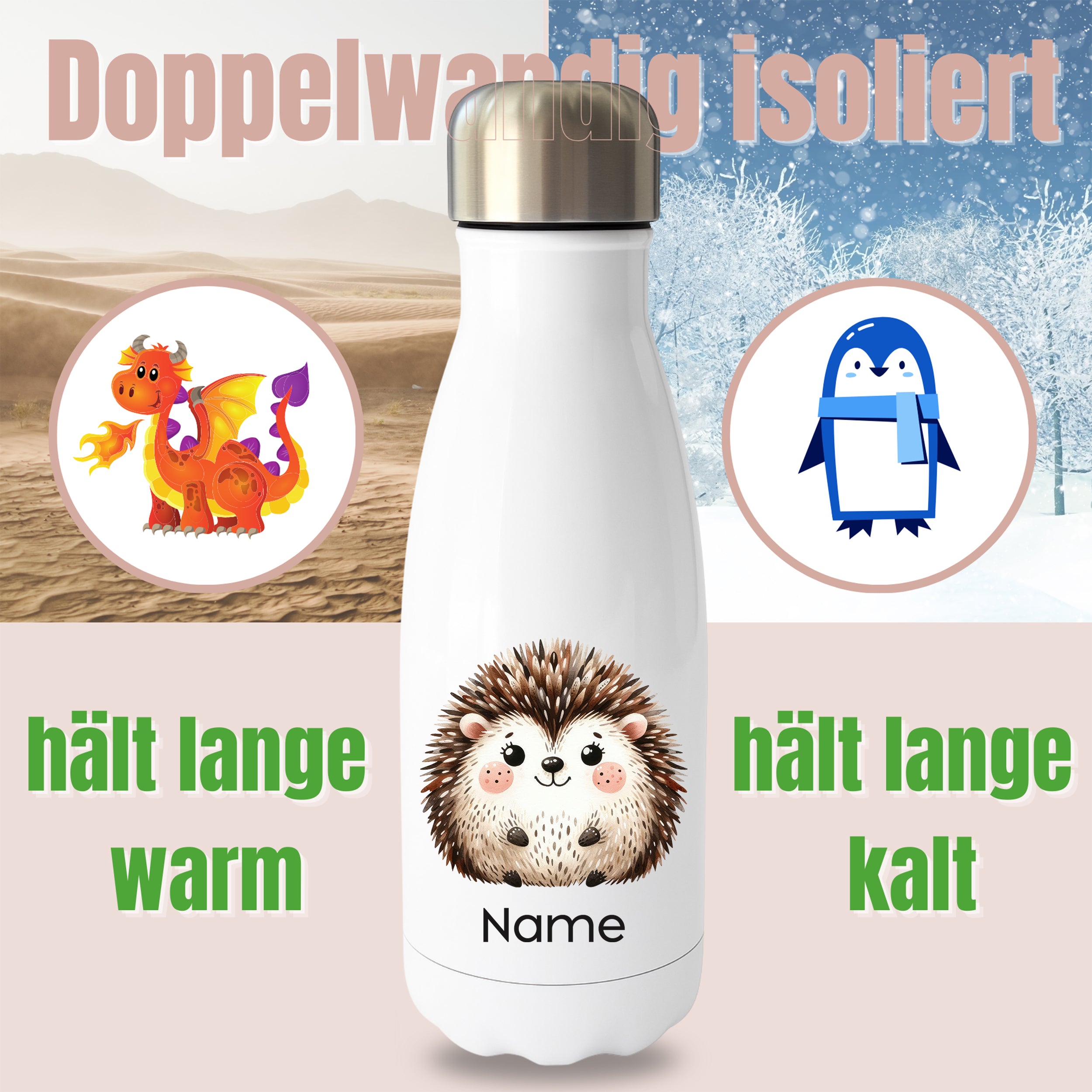 Thermoflasche Igel