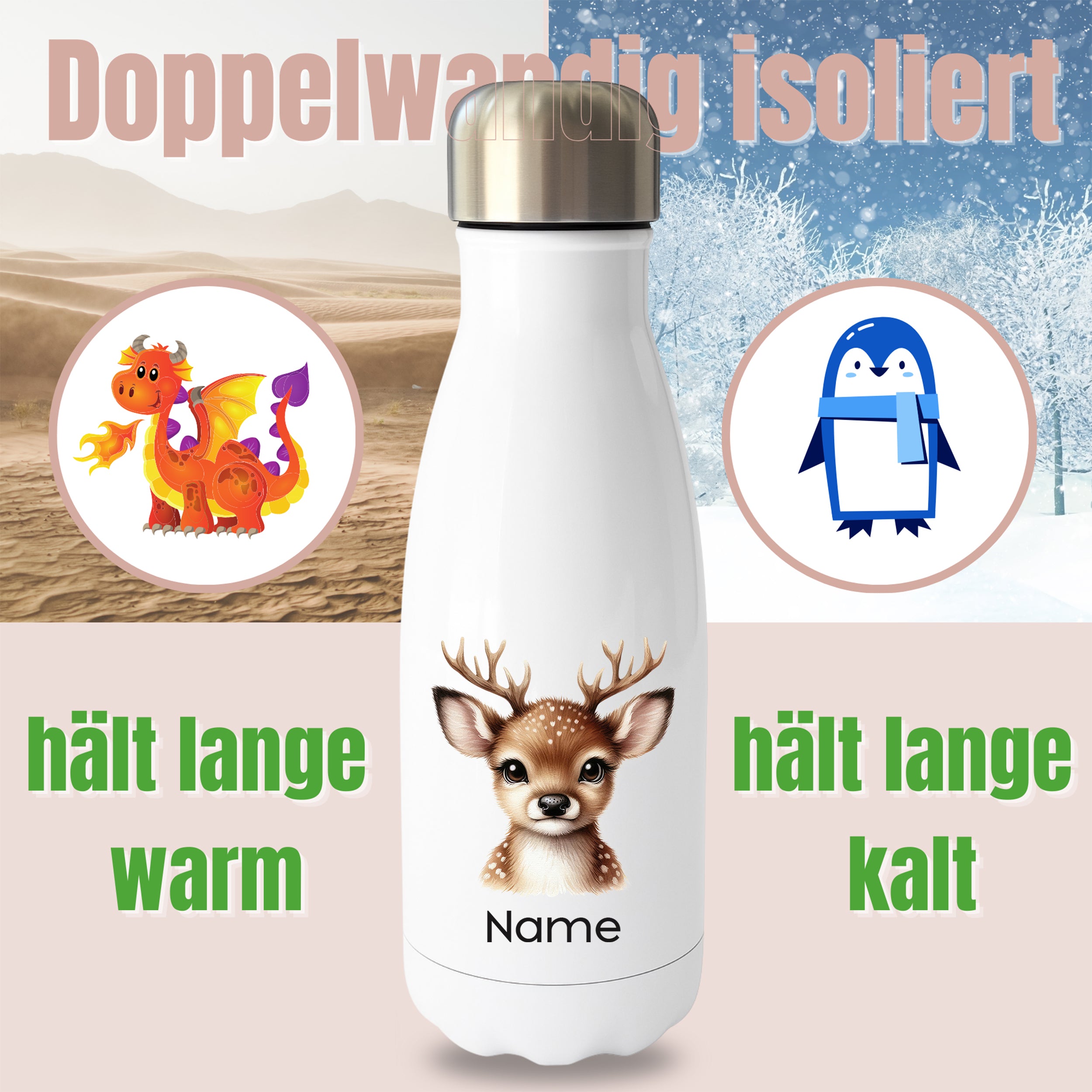 Thermoflasche Reh