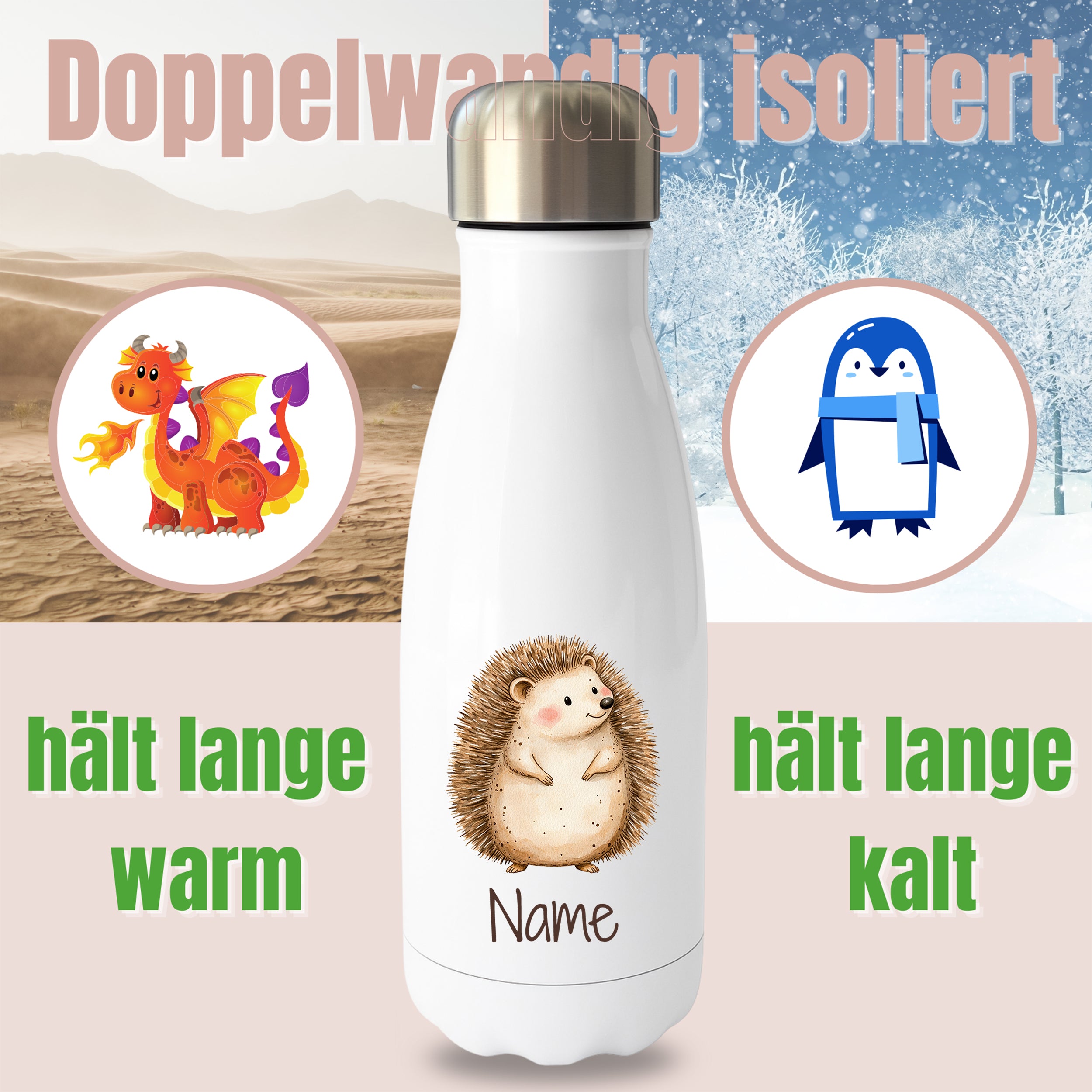 Thermoflasche Igel