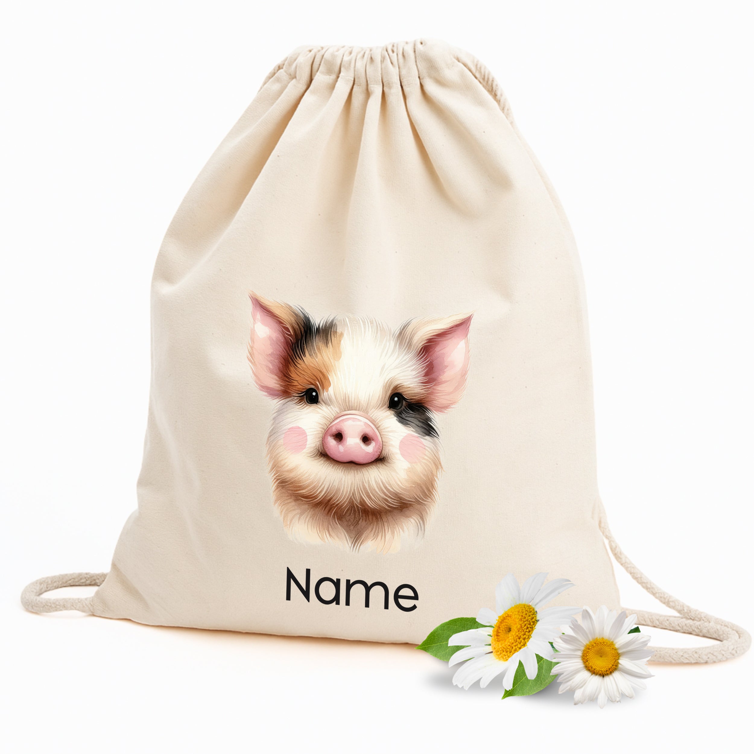 Tasche mit Schweinmotiv