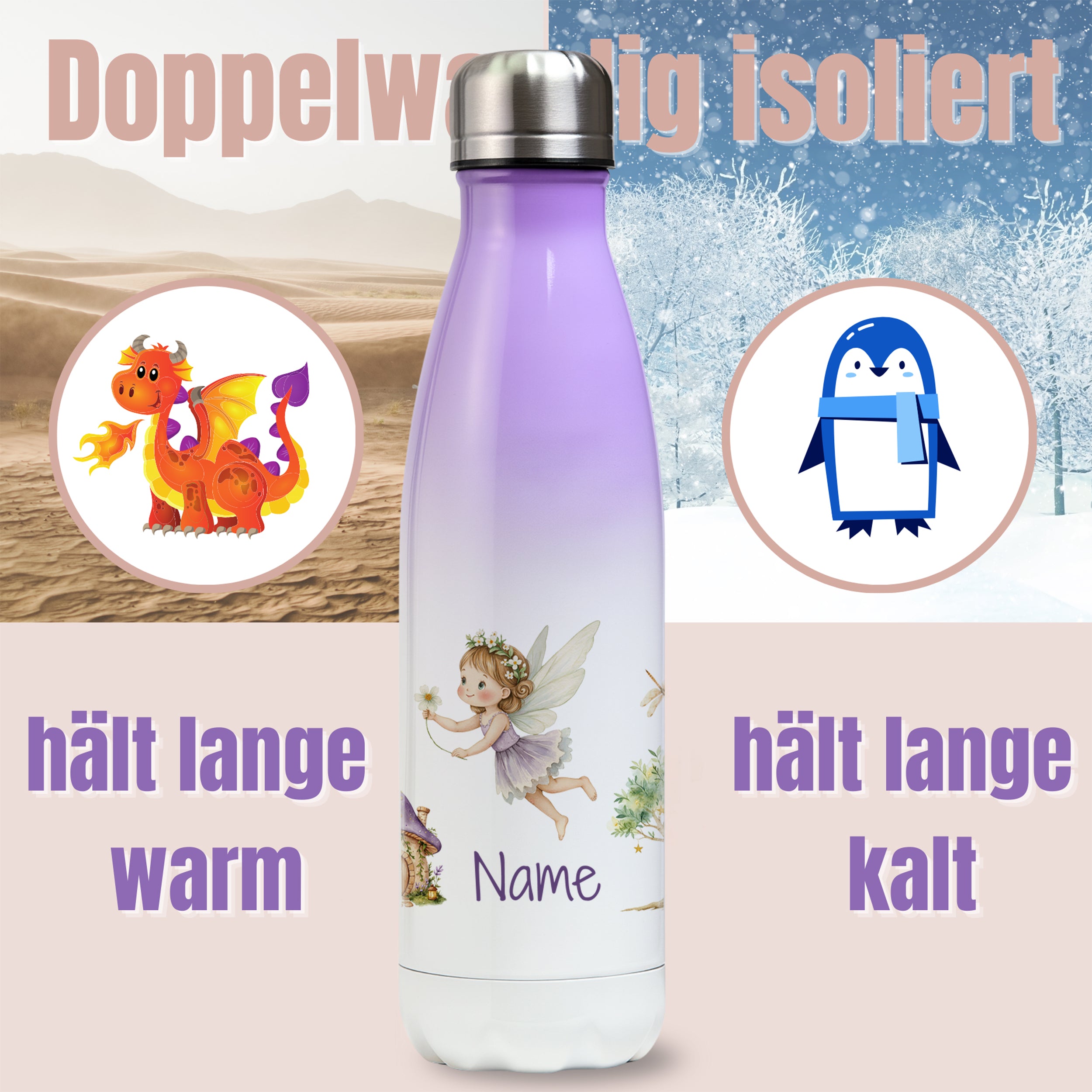 Thermos Trinkflasche Fee