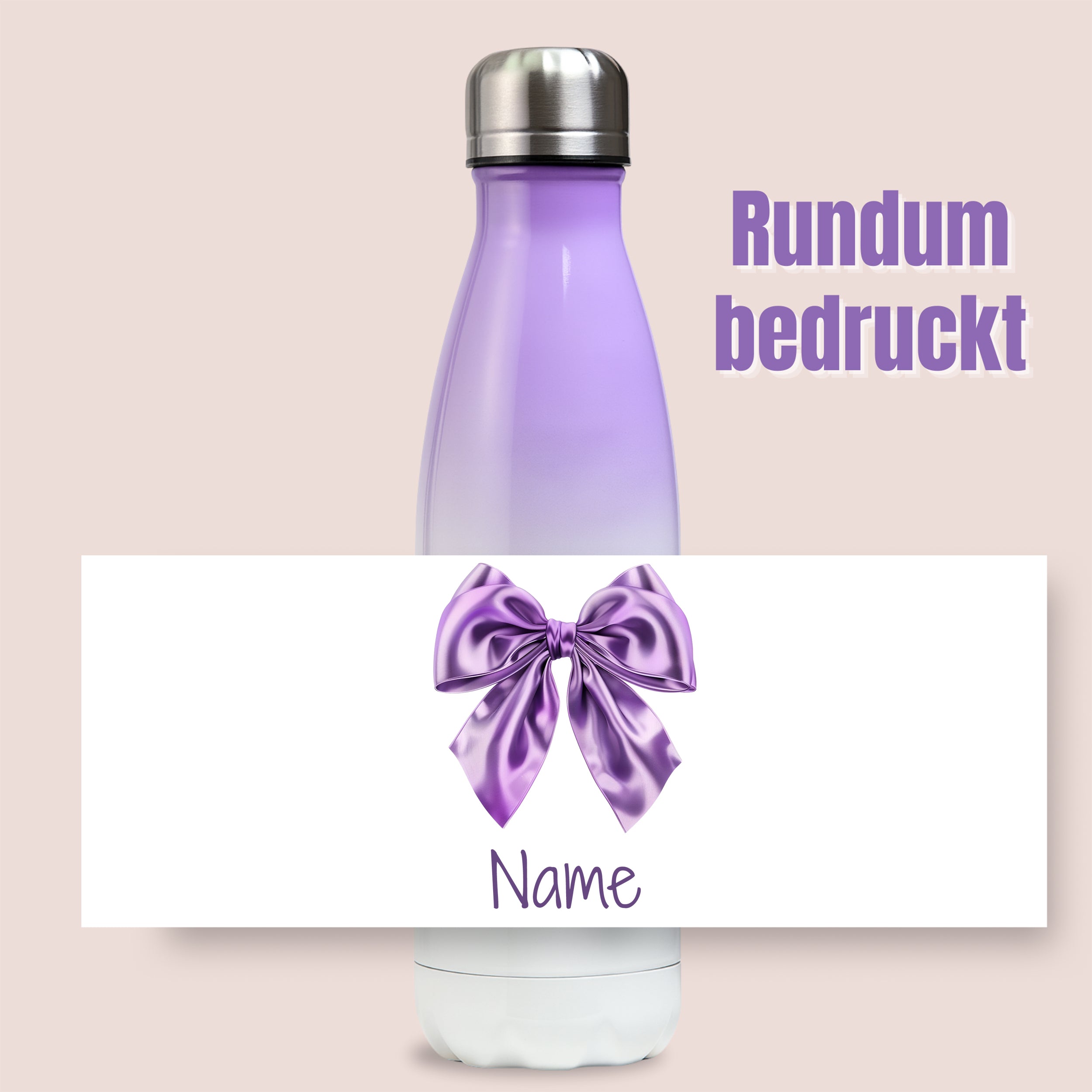 Thermos Trinkflasche lila Schleife