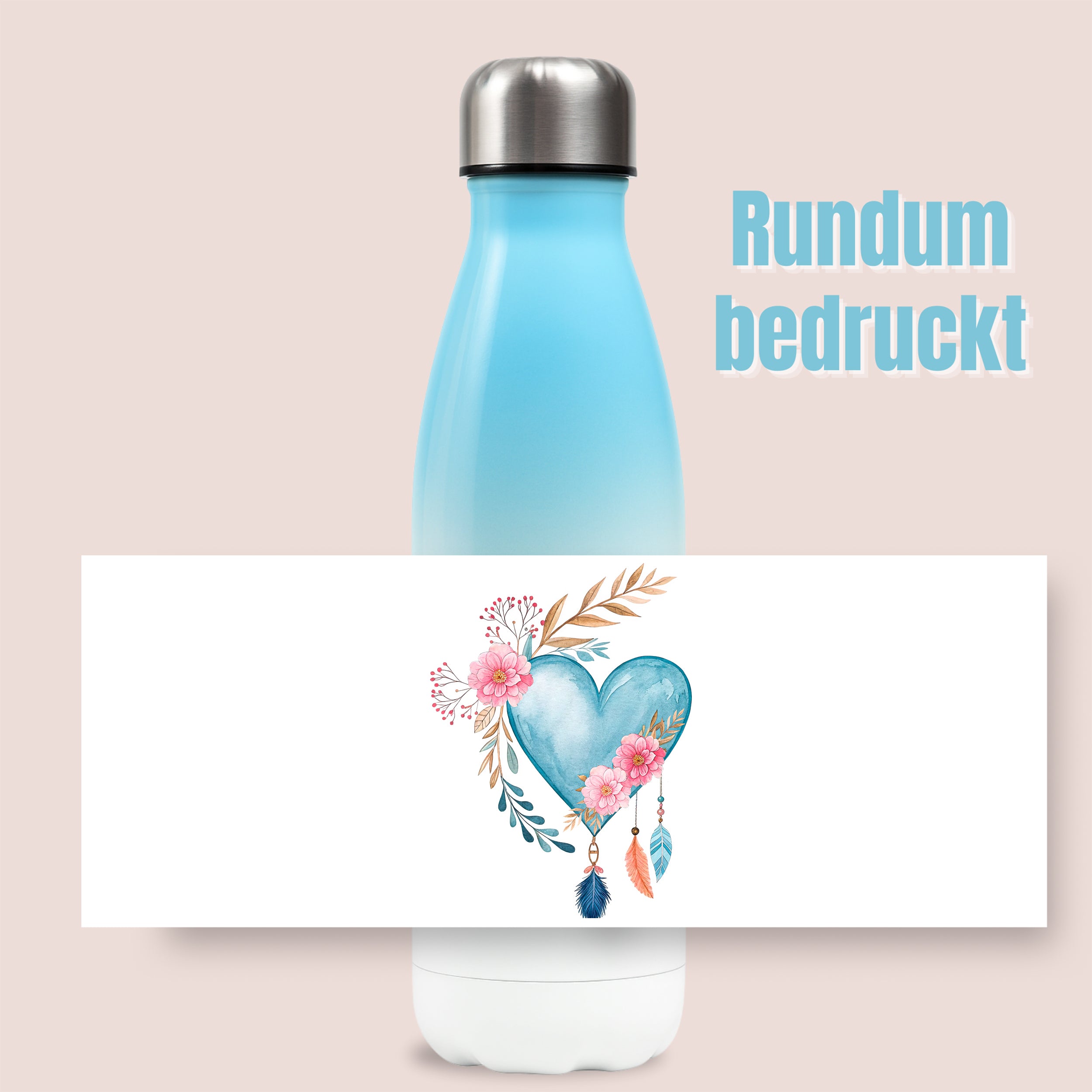 Thermosflasche mit Herzmotiv