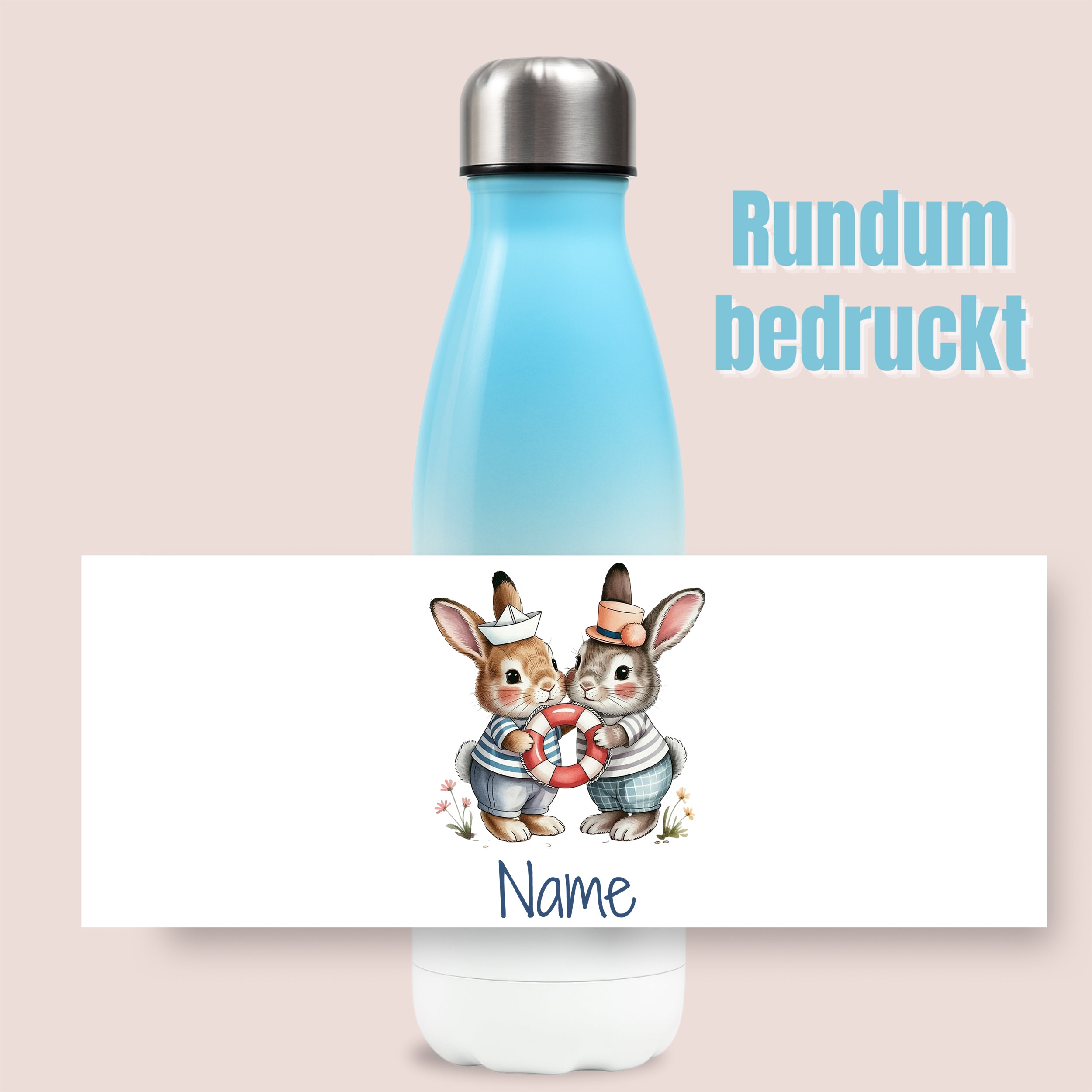 Thermosflasche Zwei Hasen