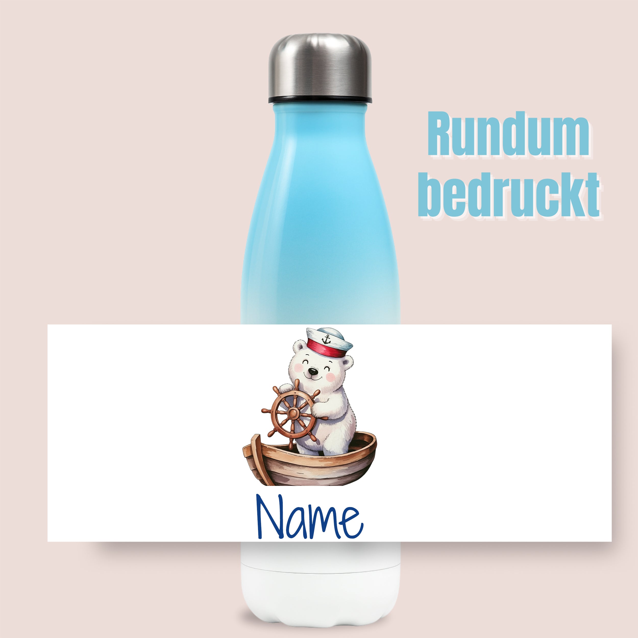 Thermosflasche Bär auf Boot