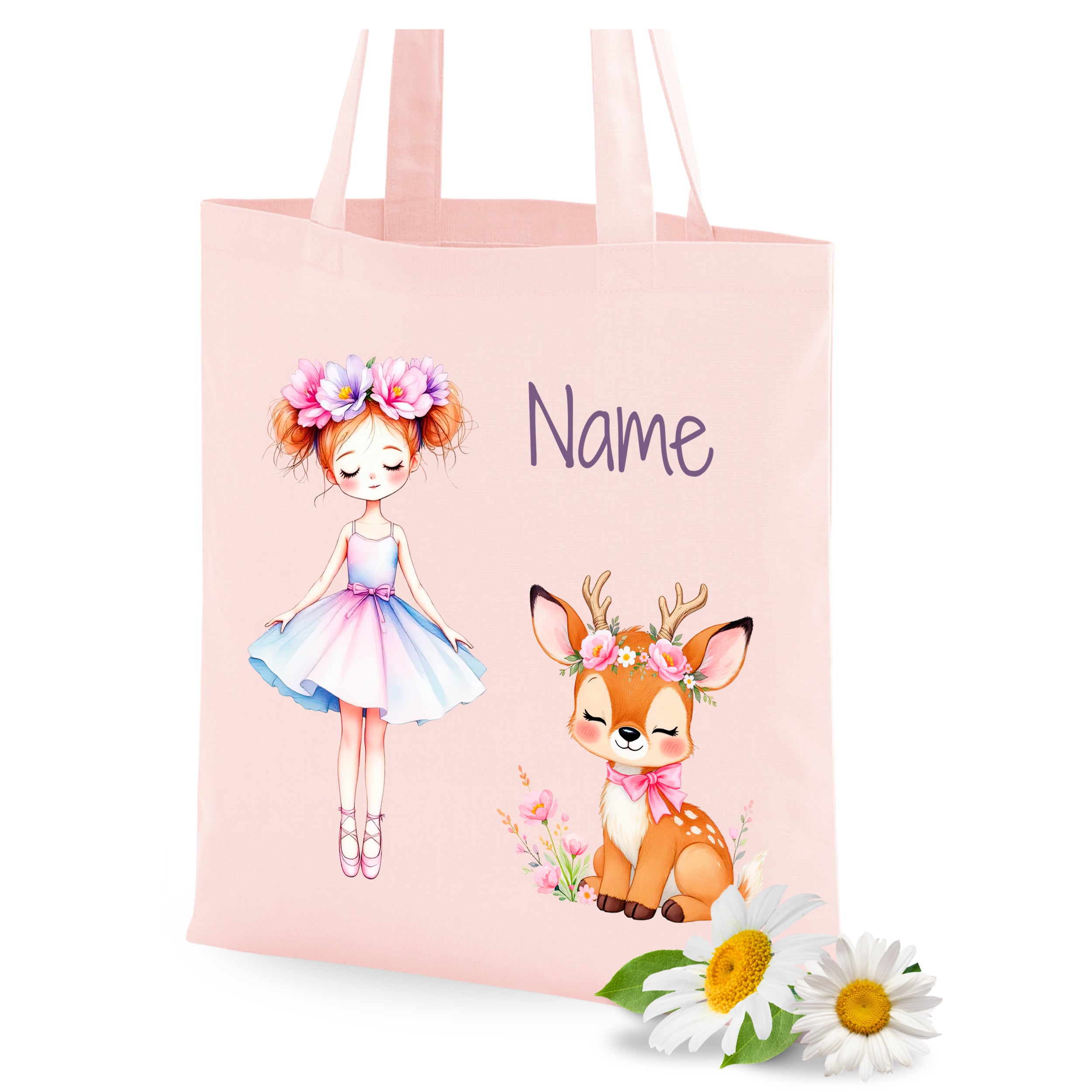 Tasche mit süßem Mädchen und Reh