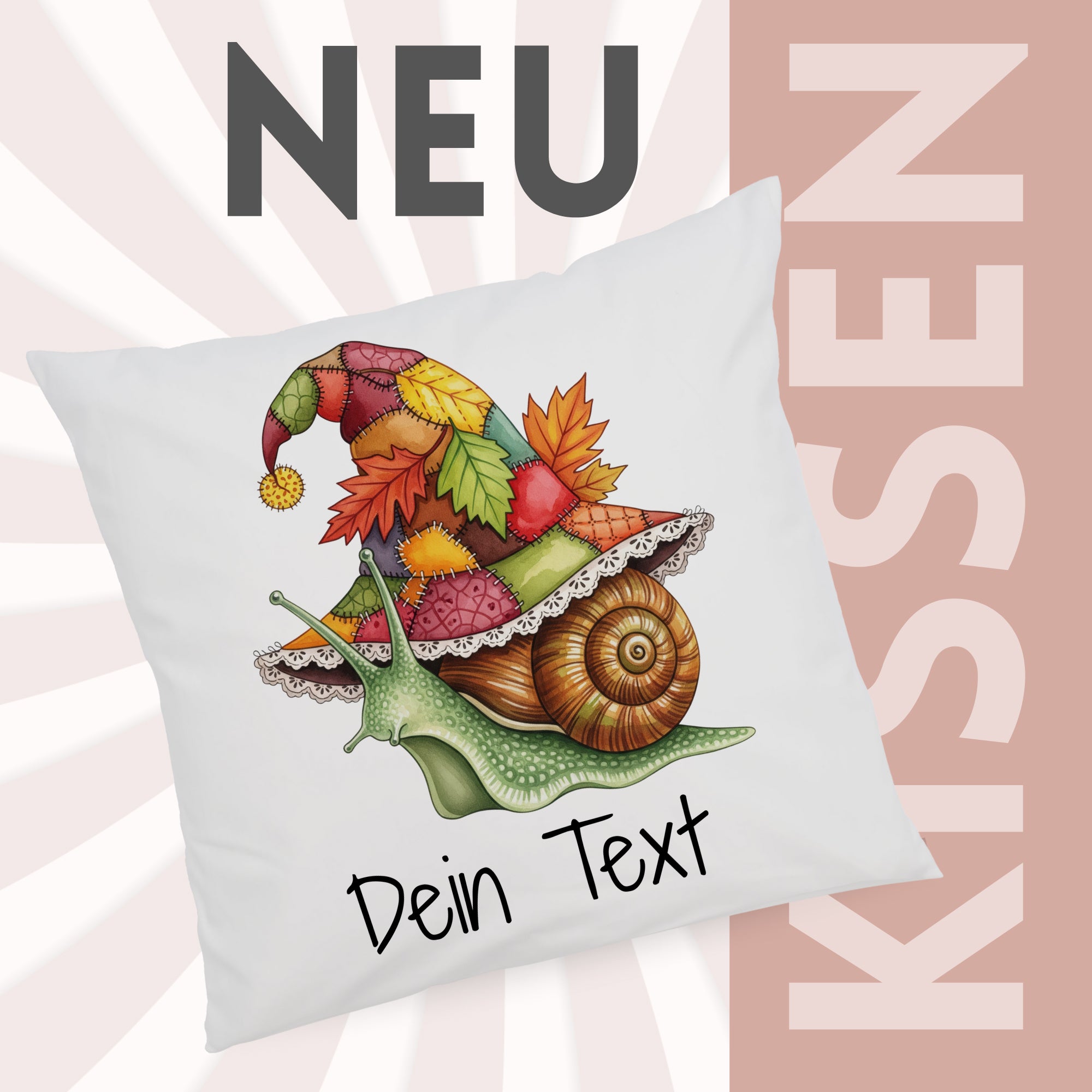 Kissenbezug Schnecke mit Hut