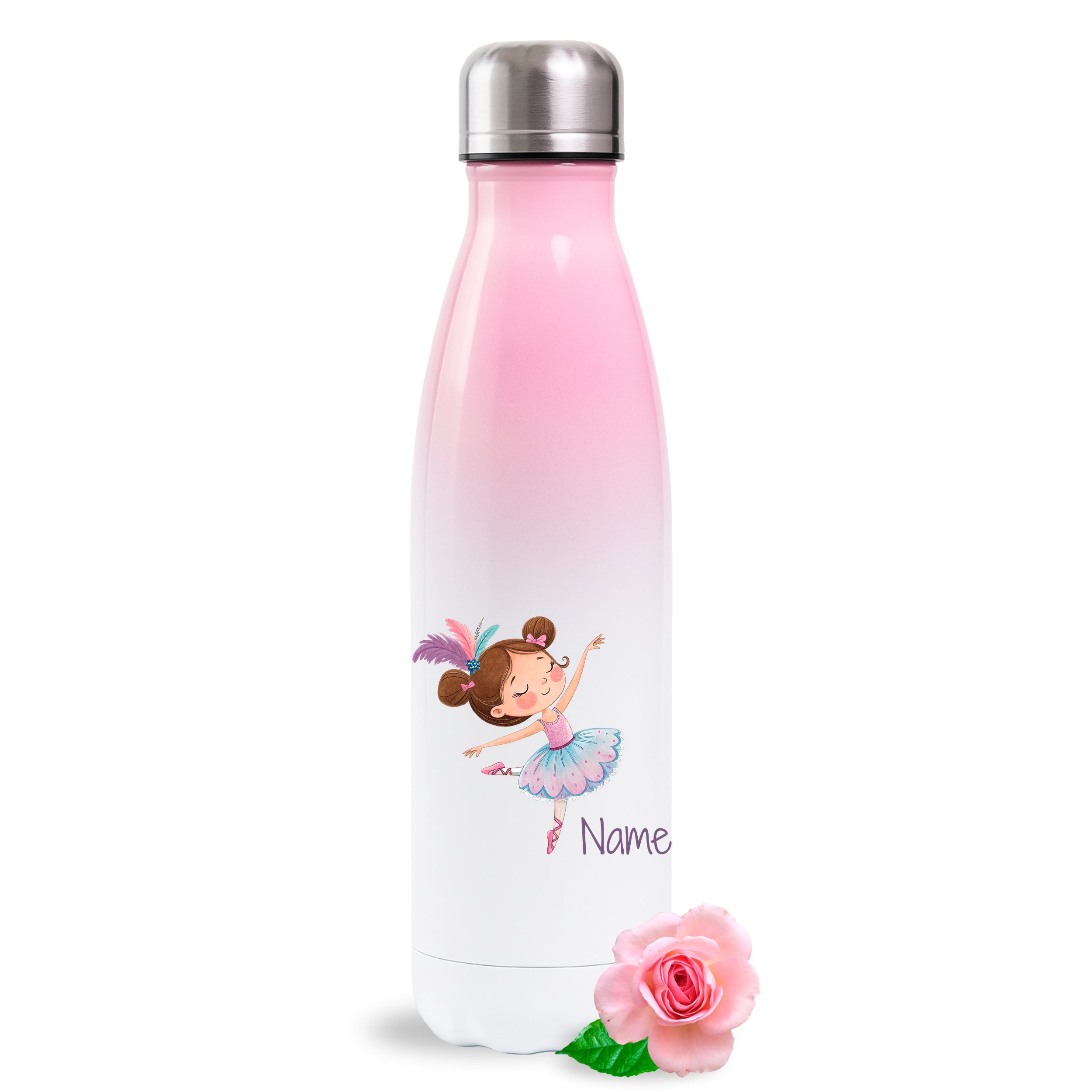 Thermosflasche Rosa mit Ballerina