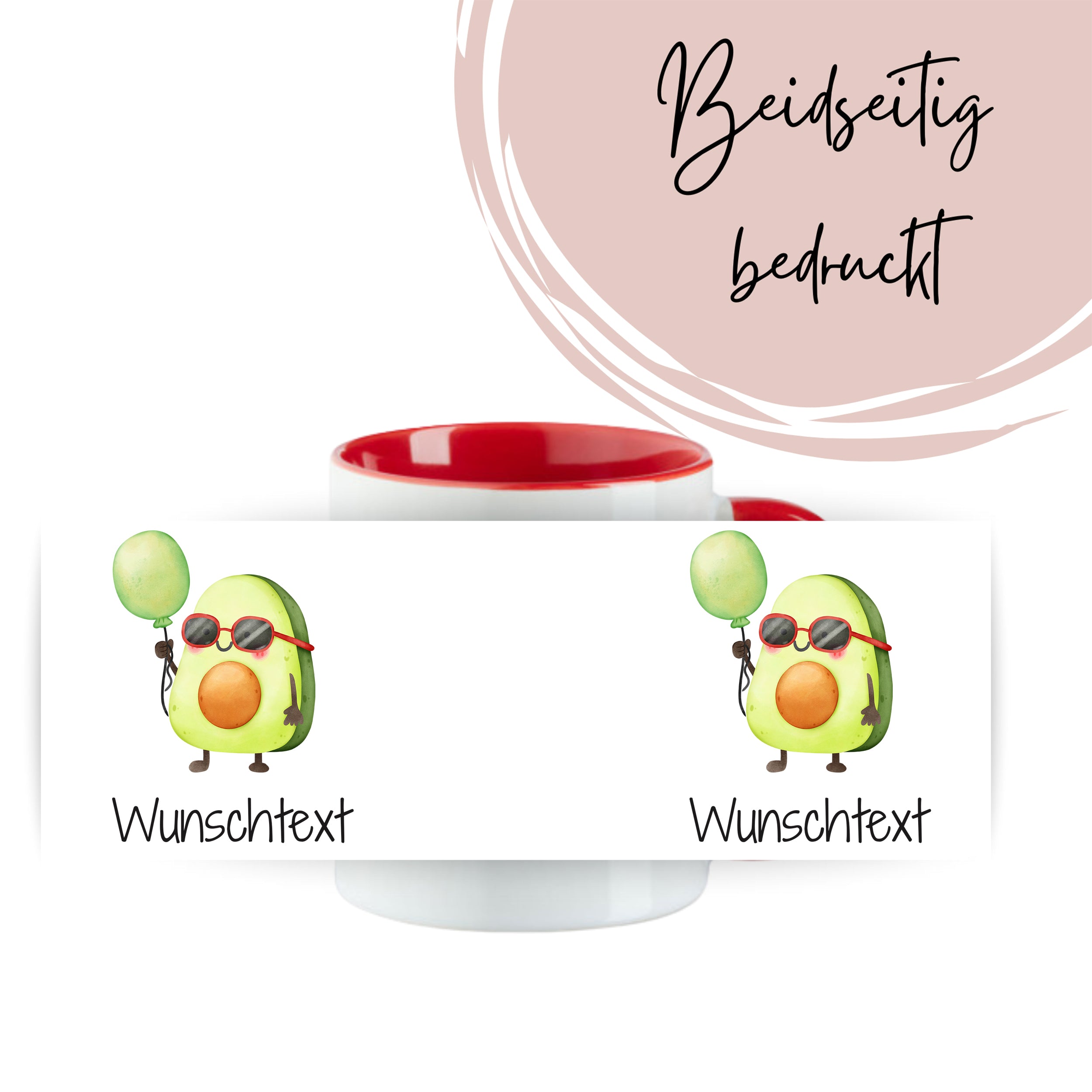Tasse Avocado mit Ballon