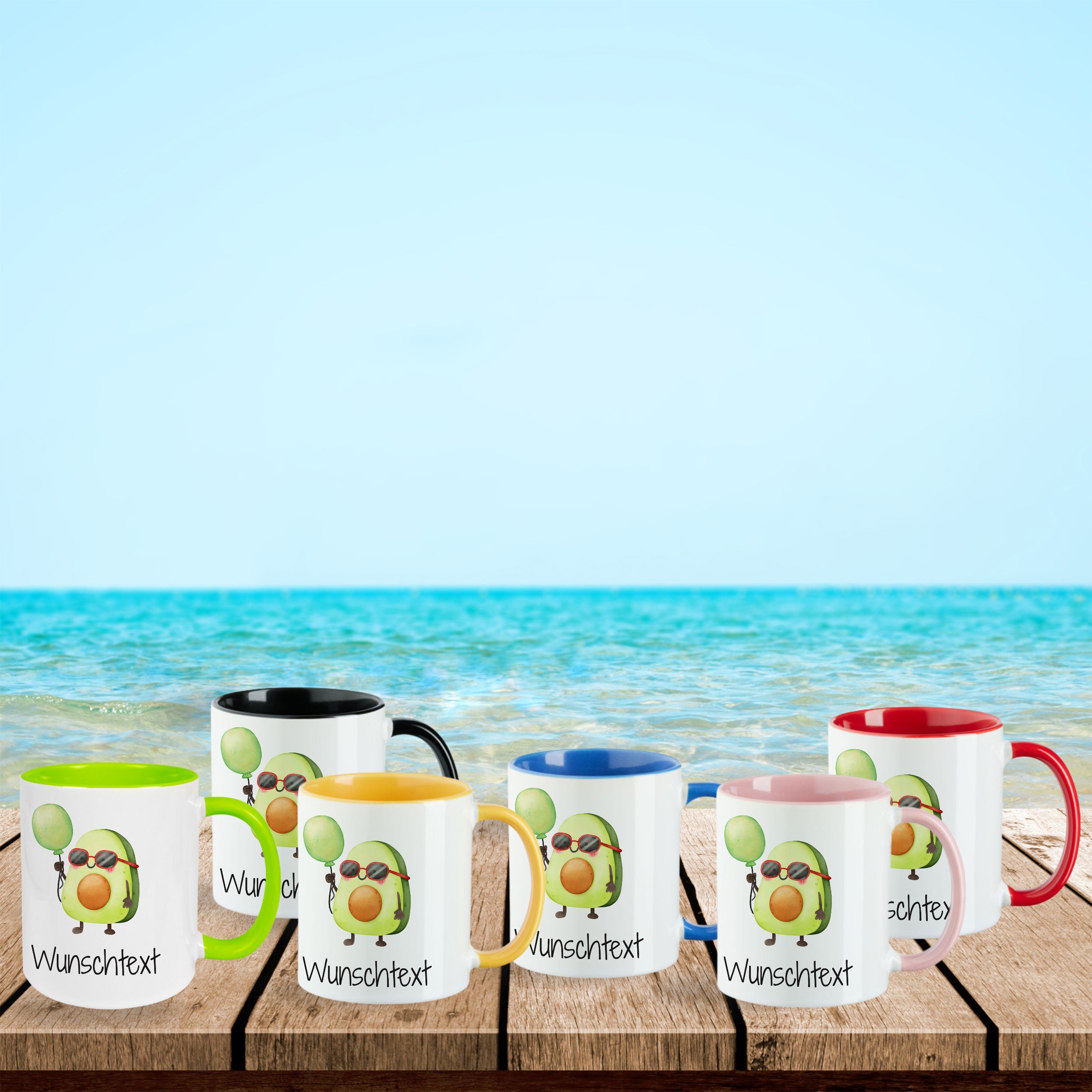 Tasse Avocado mit Ballon