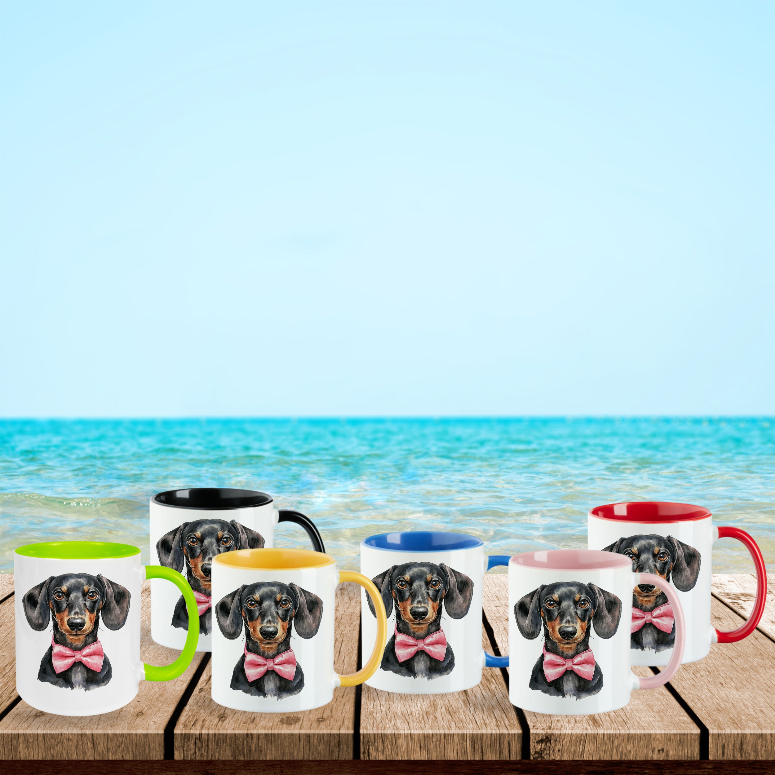 Tasse Dackel mit Fliege