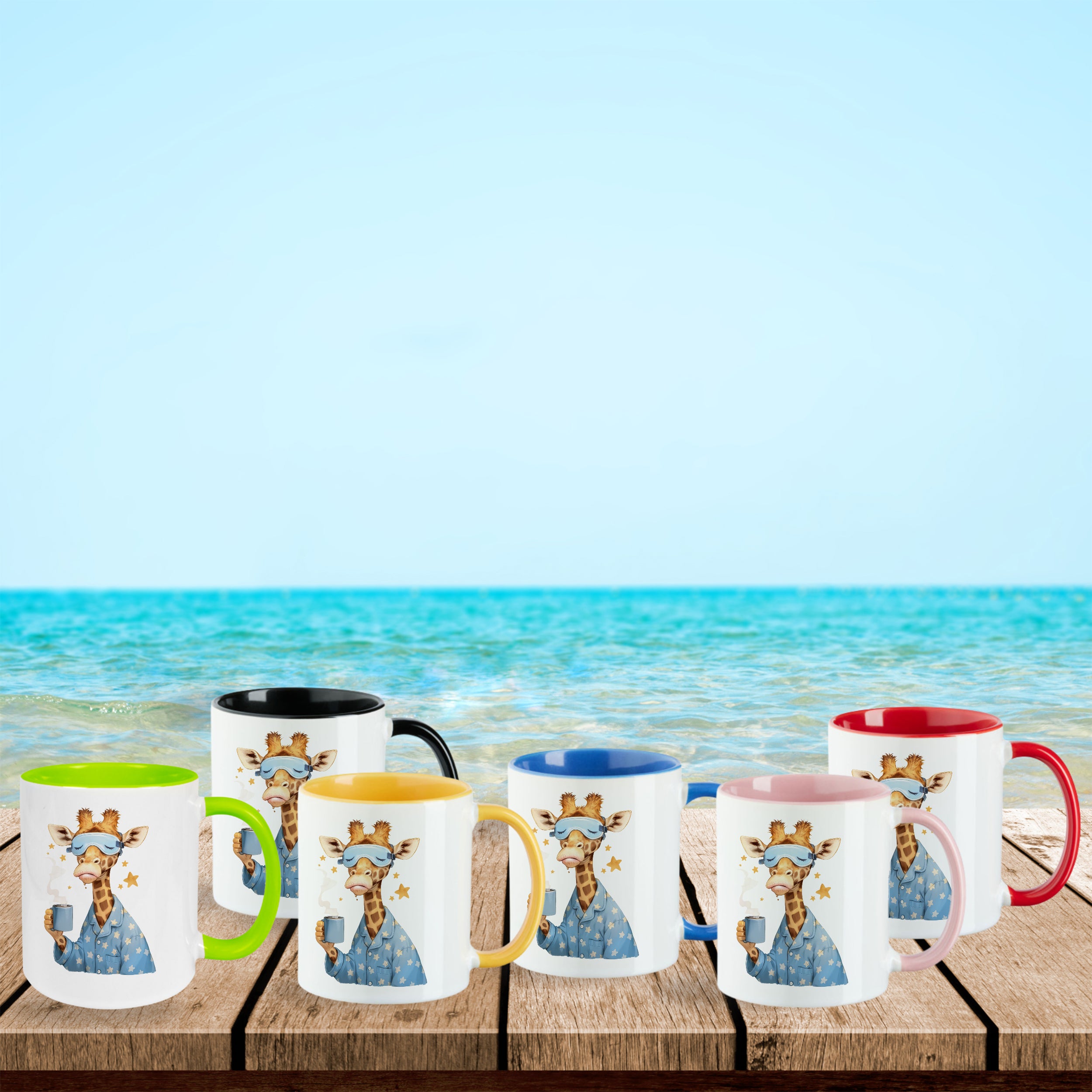 Tasse Giraffe mit Schlafmaske
