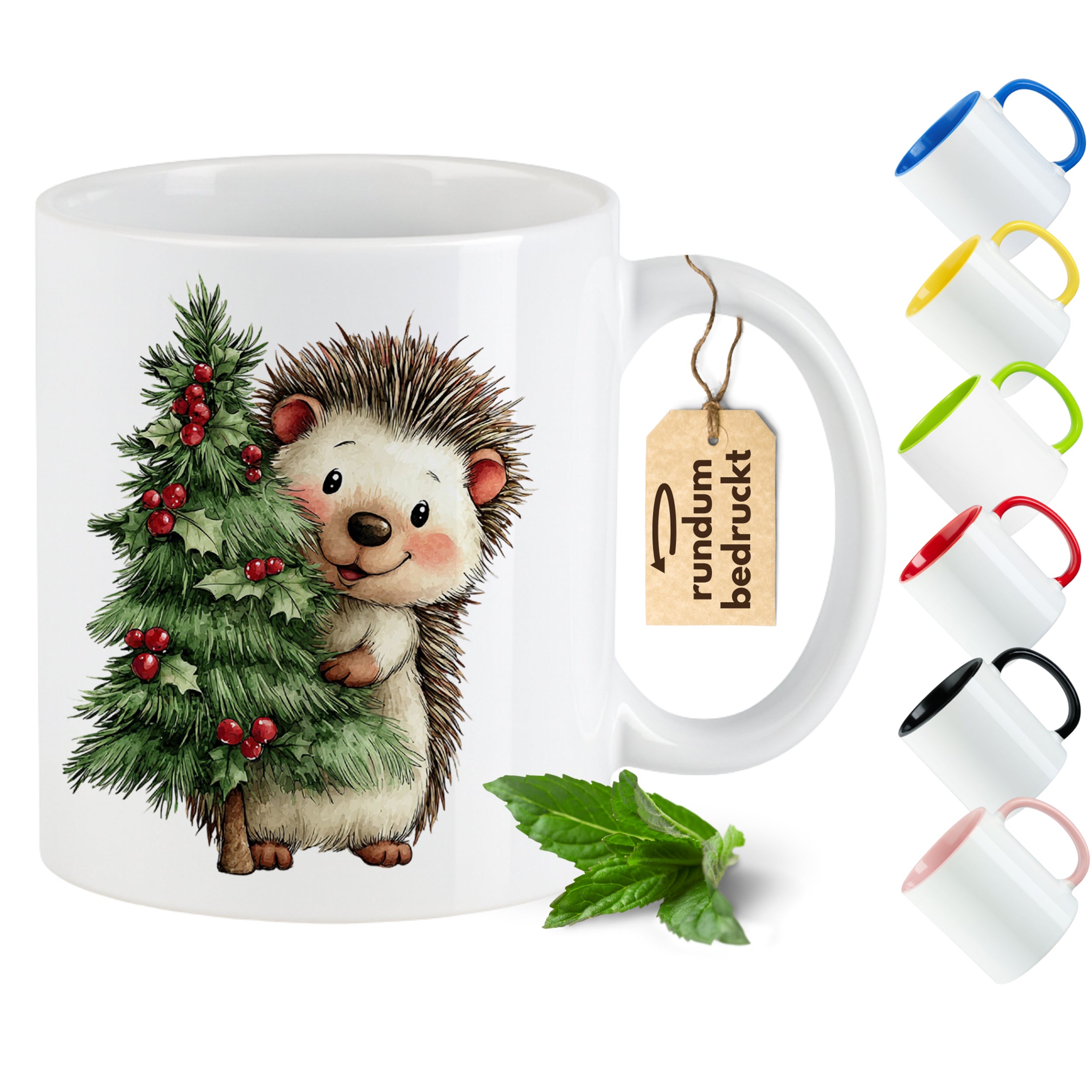 Tasse Igel mit Weihnachtsbaum