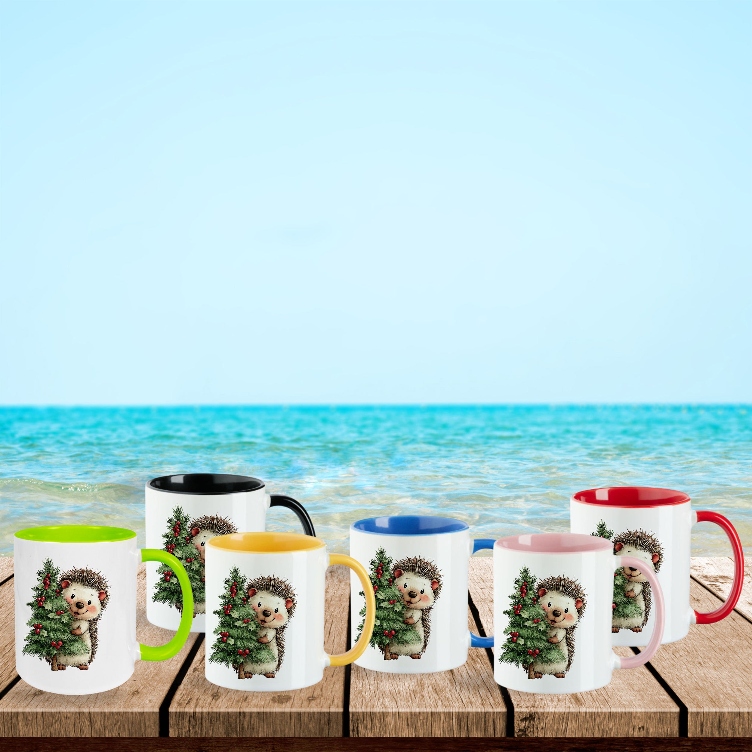 Tasse Igel mit Weihnachtsbaum