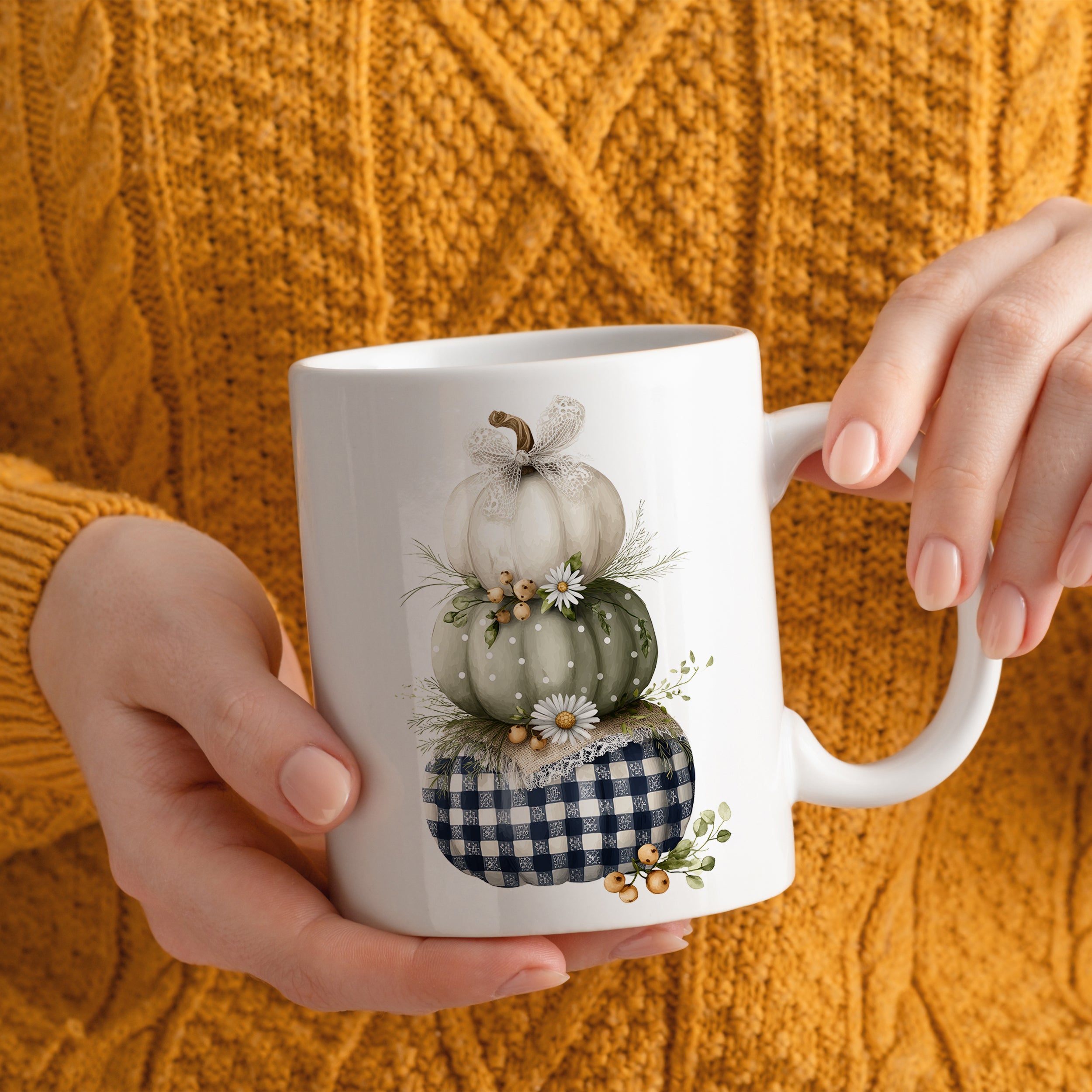 Tasse mit Kürbismotiv