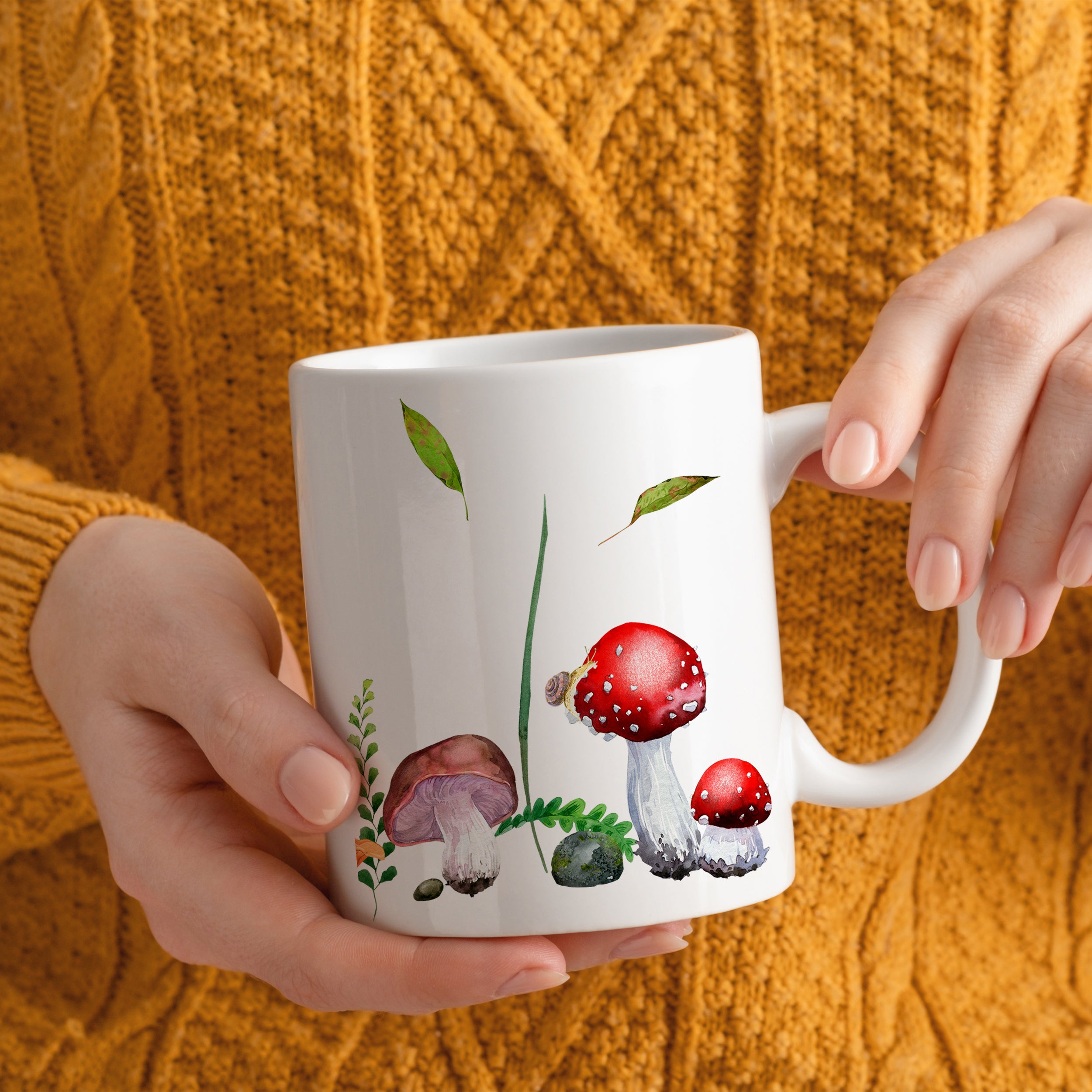 Tasse Keramik mit Pilz-Motiv