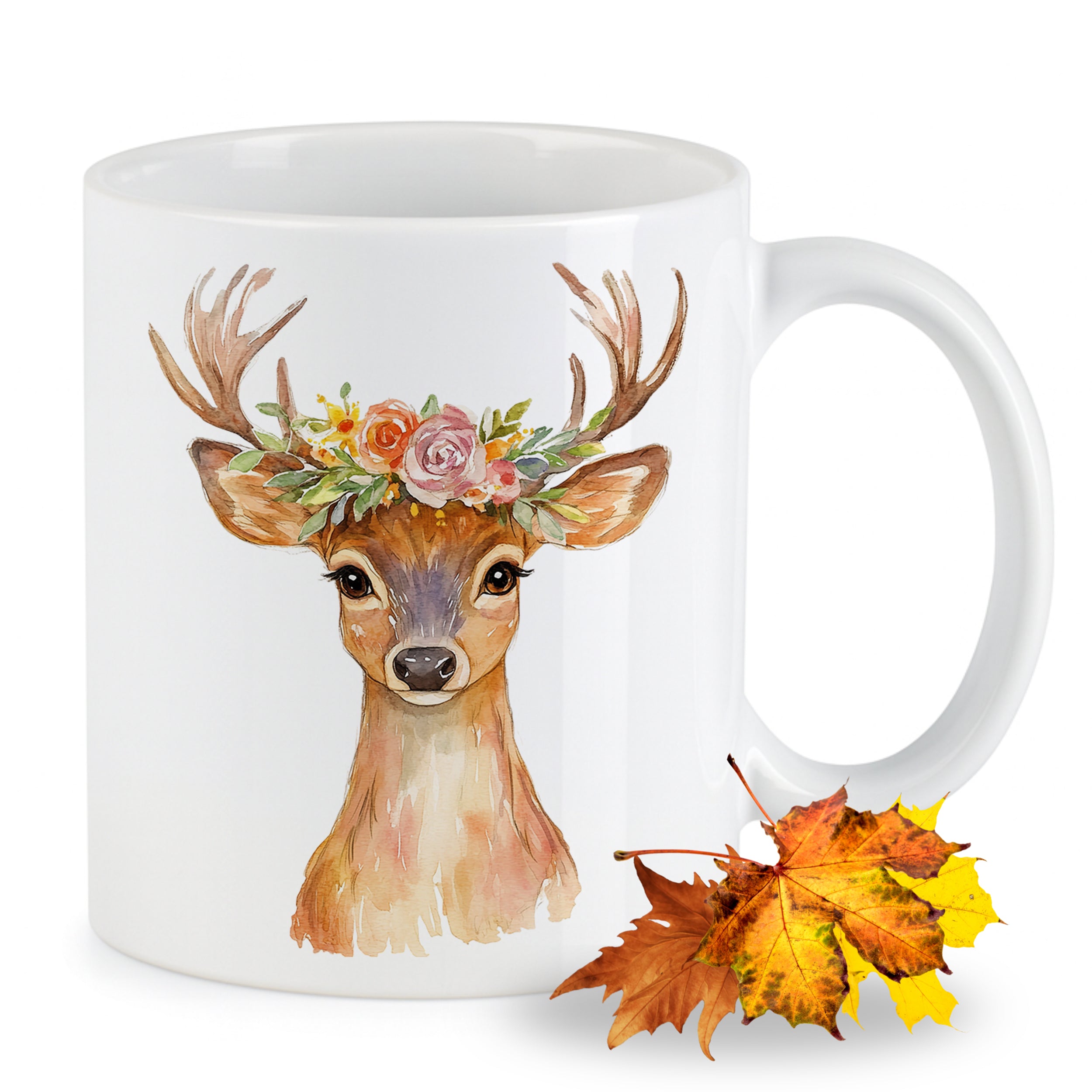 Tasse mit Rehmotiv