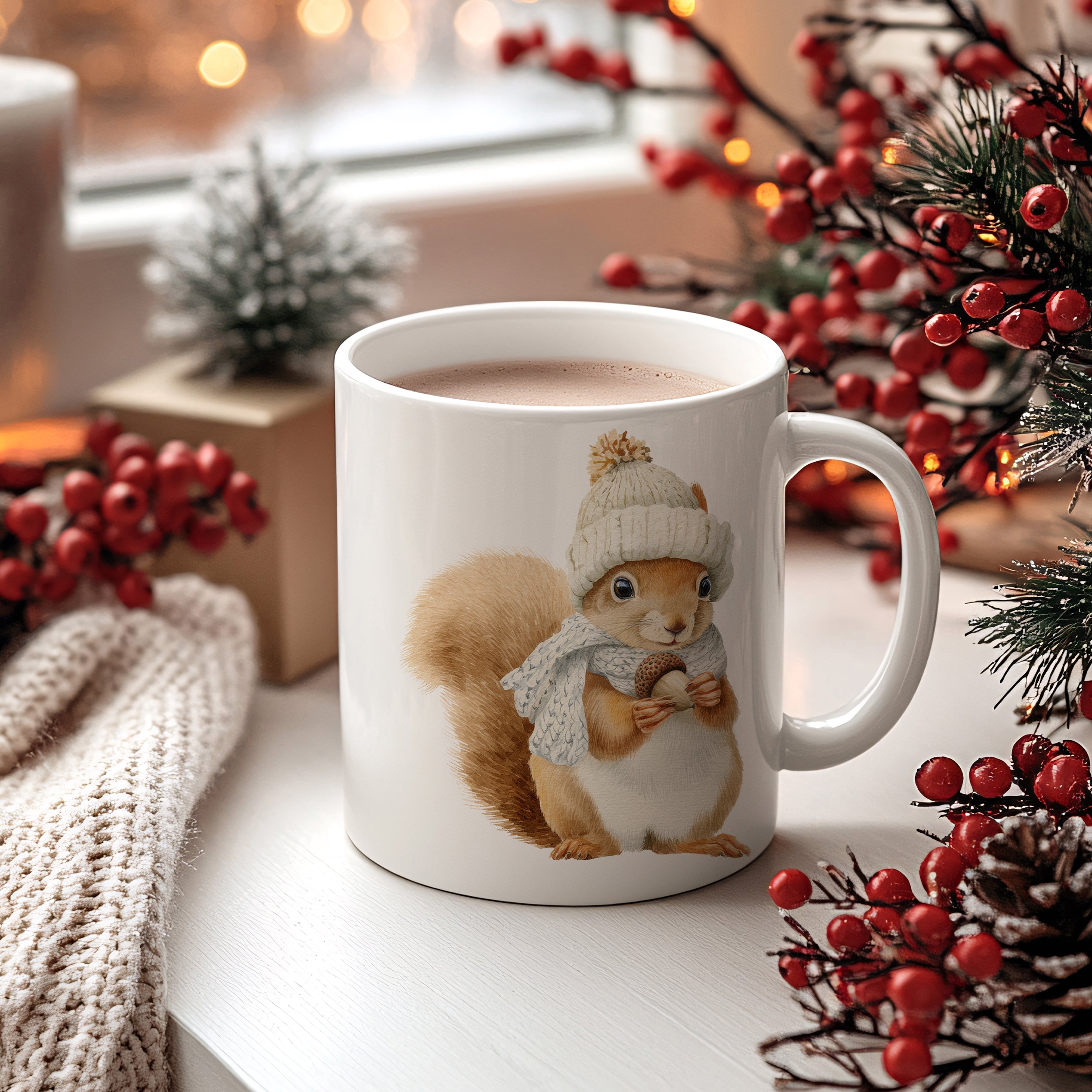 Tasse mit süßem Eichhörnchen