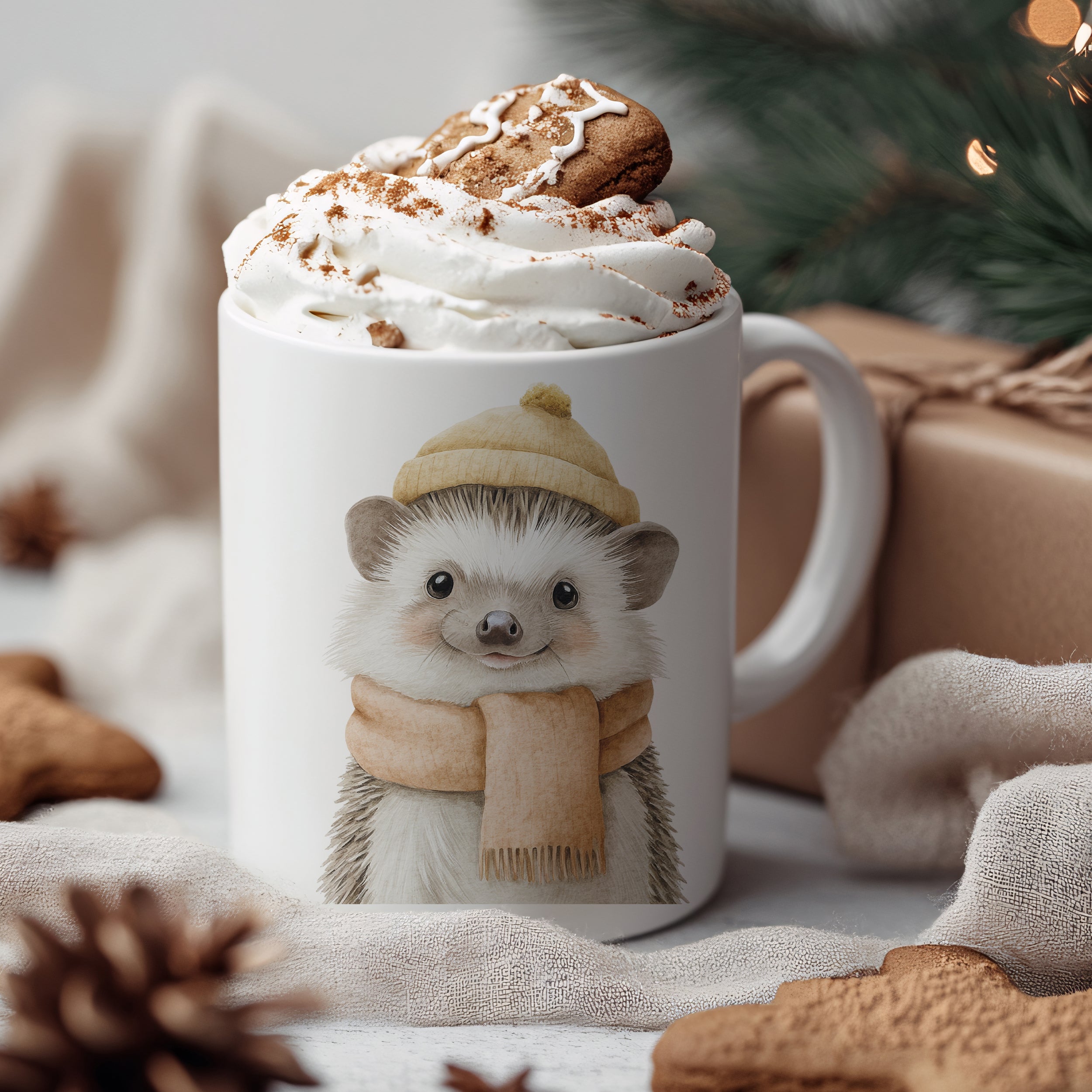 Weihnachtstasse Igel