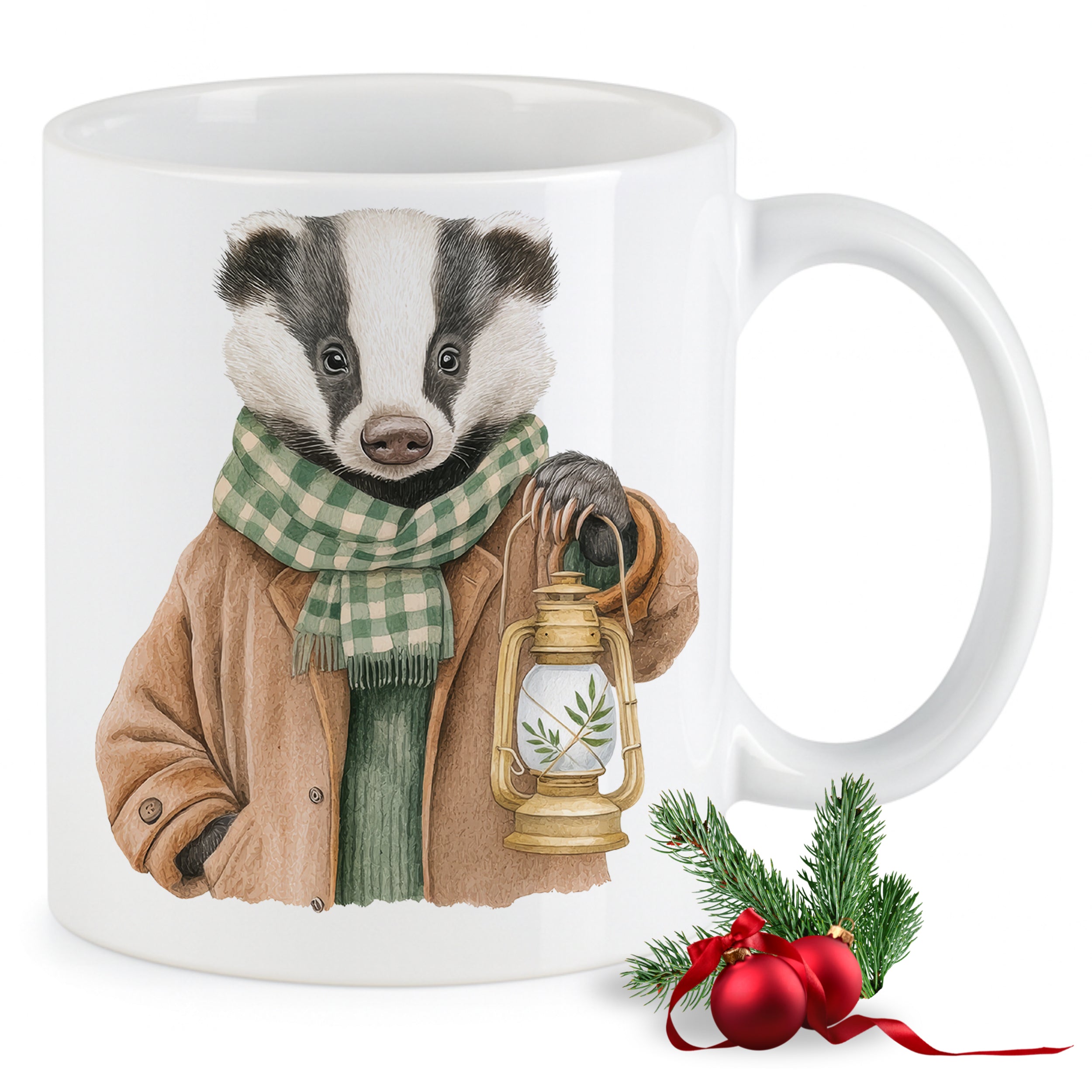 Weihnachtstasse Waschbär