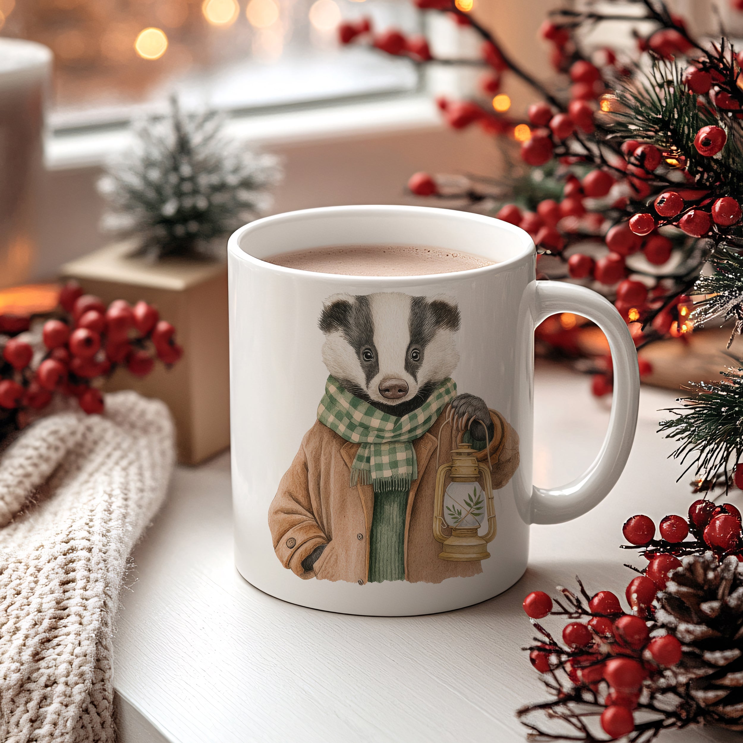 Weihnachtstasse Waschbär