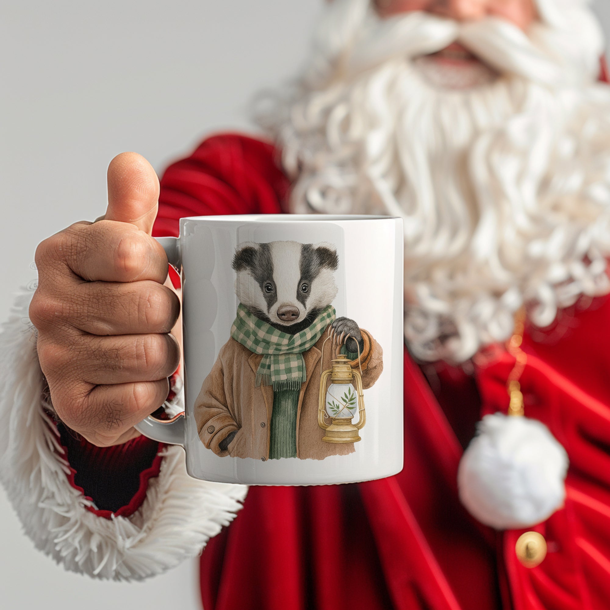 Weihnachtstasse Waschbär