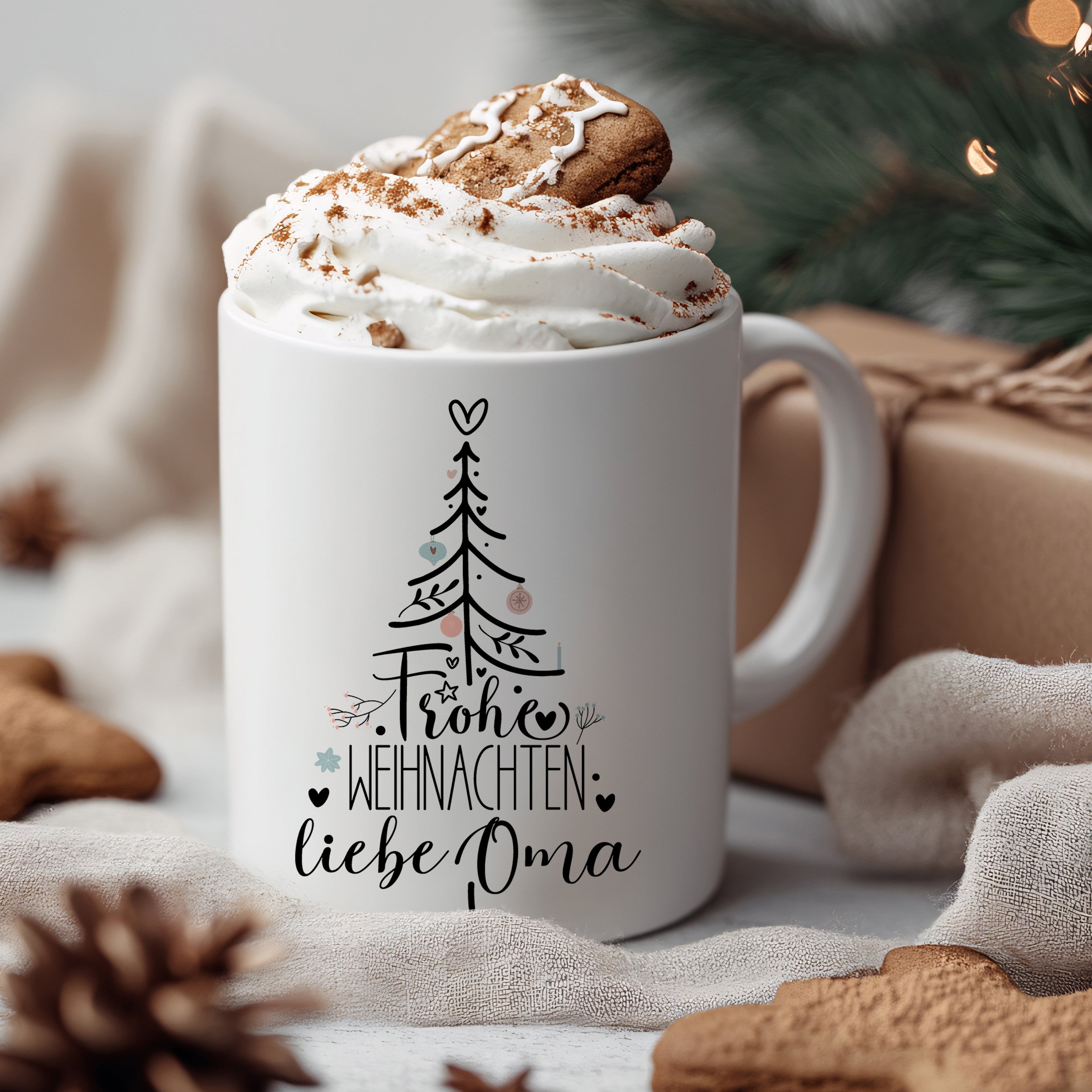 Weihnachtstasse Frohe Weihnachten - Liebe Oma