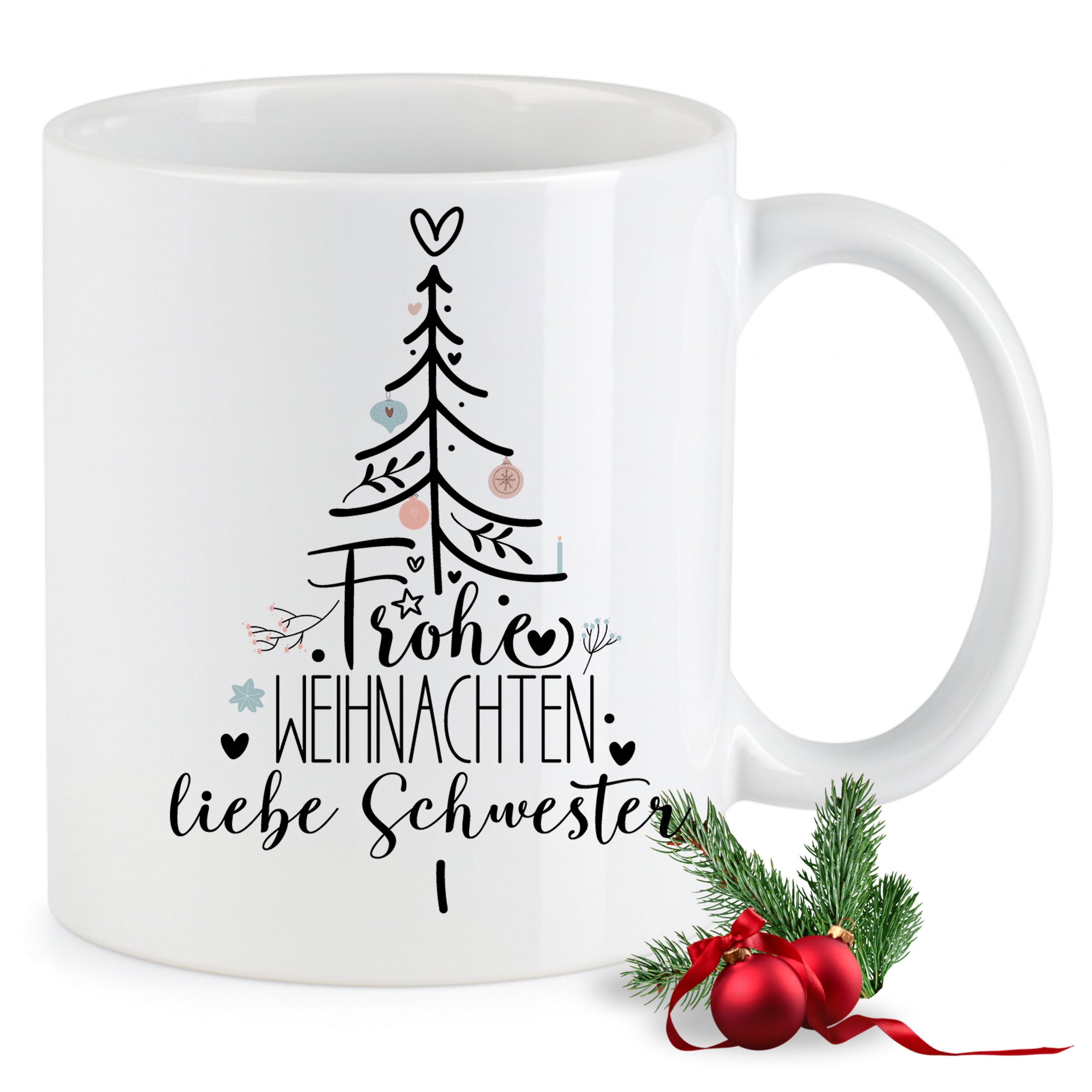 Tasse Frohe Weihnachten - Für liebe Schwestern