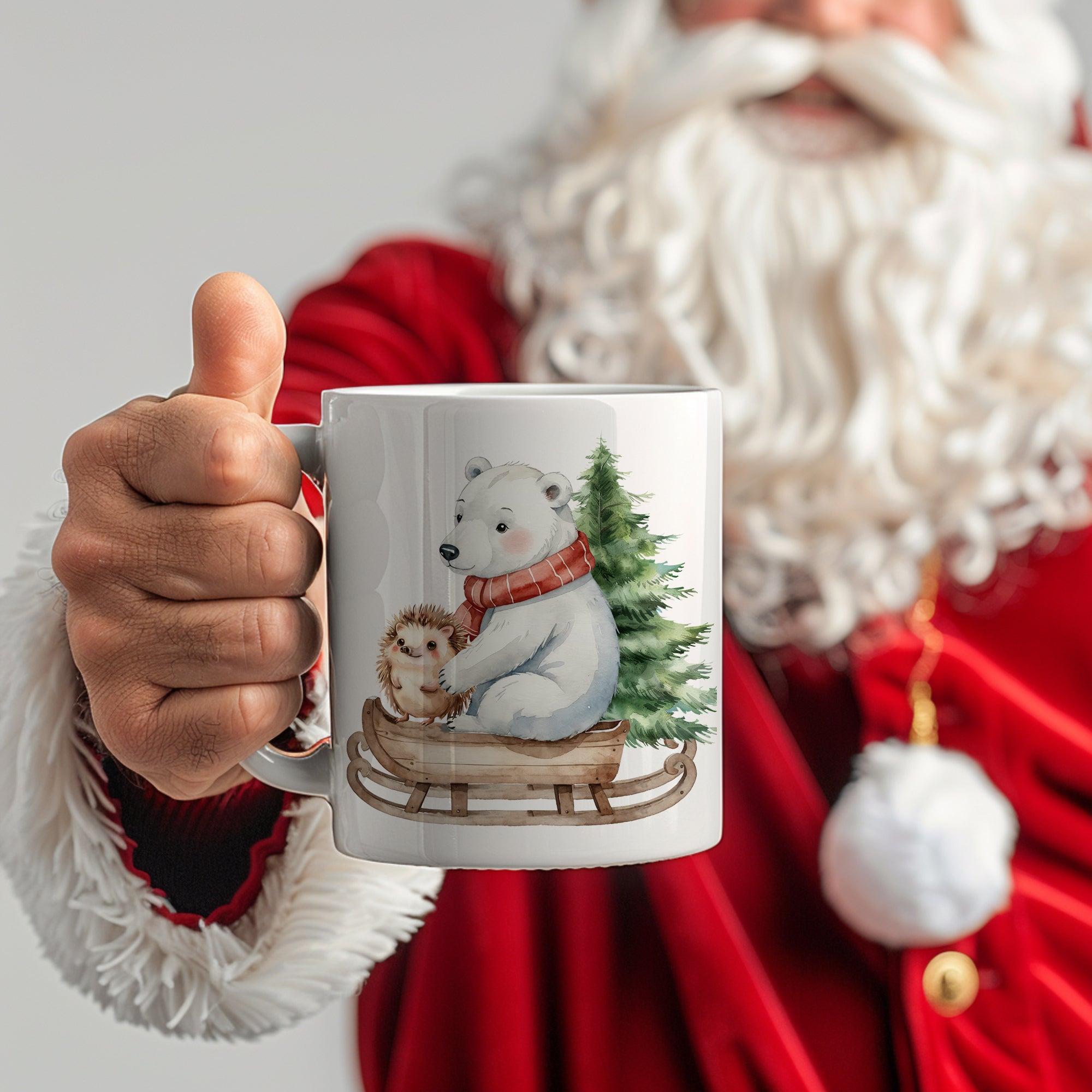 Tasse Weihnachtsbär mit Igel