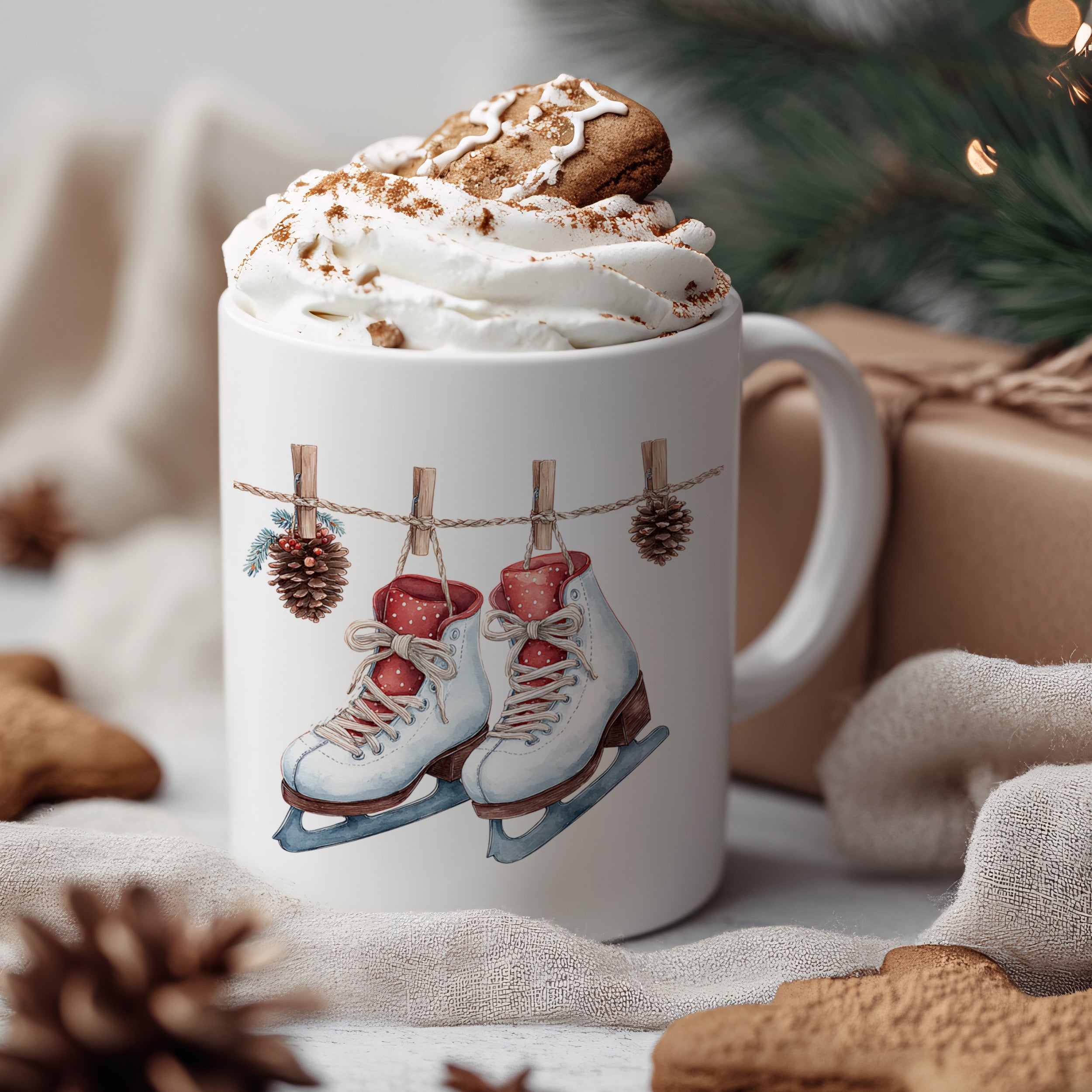 Tasse Schlittschuhe