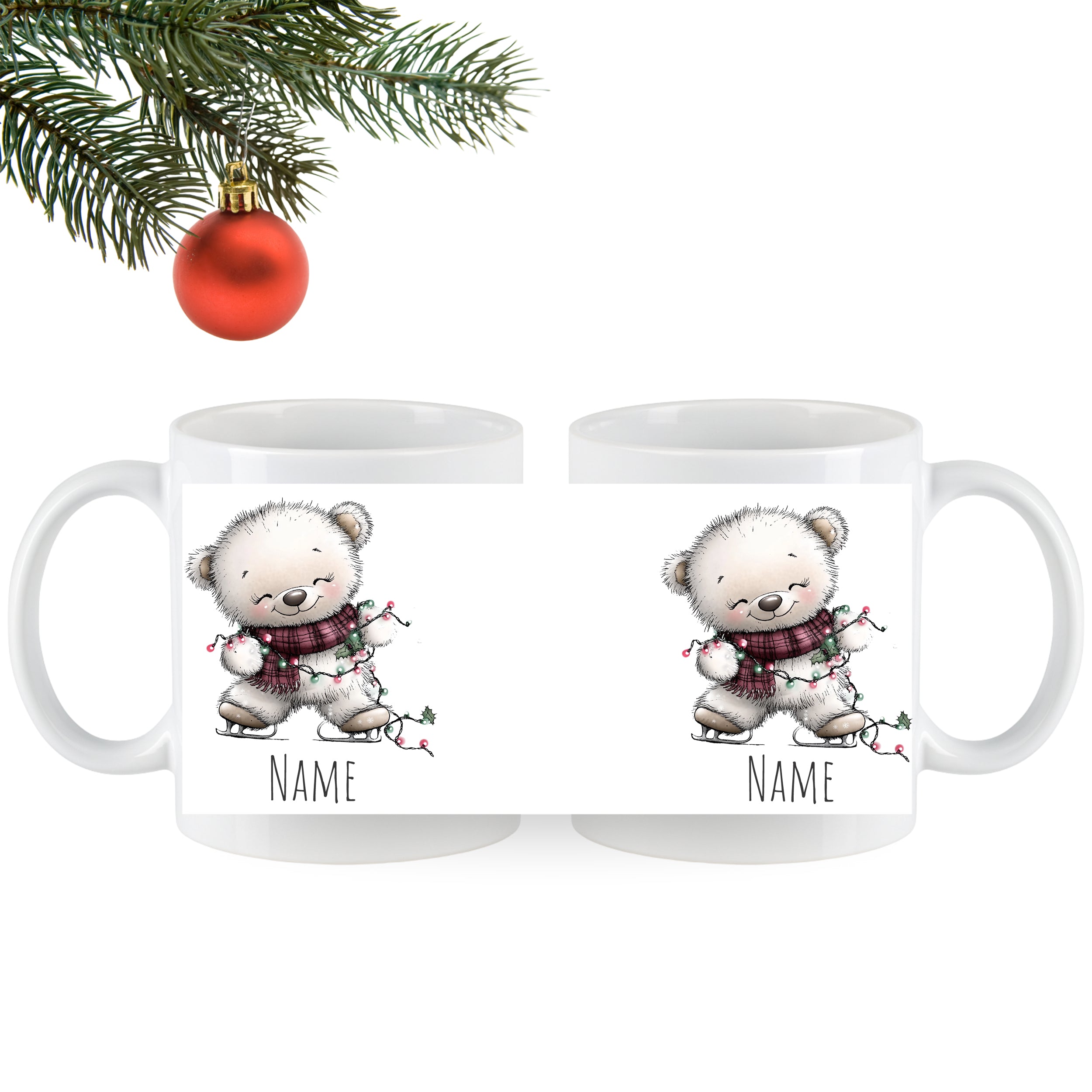 Tasse Bärchen mit Weihnachtsdeko